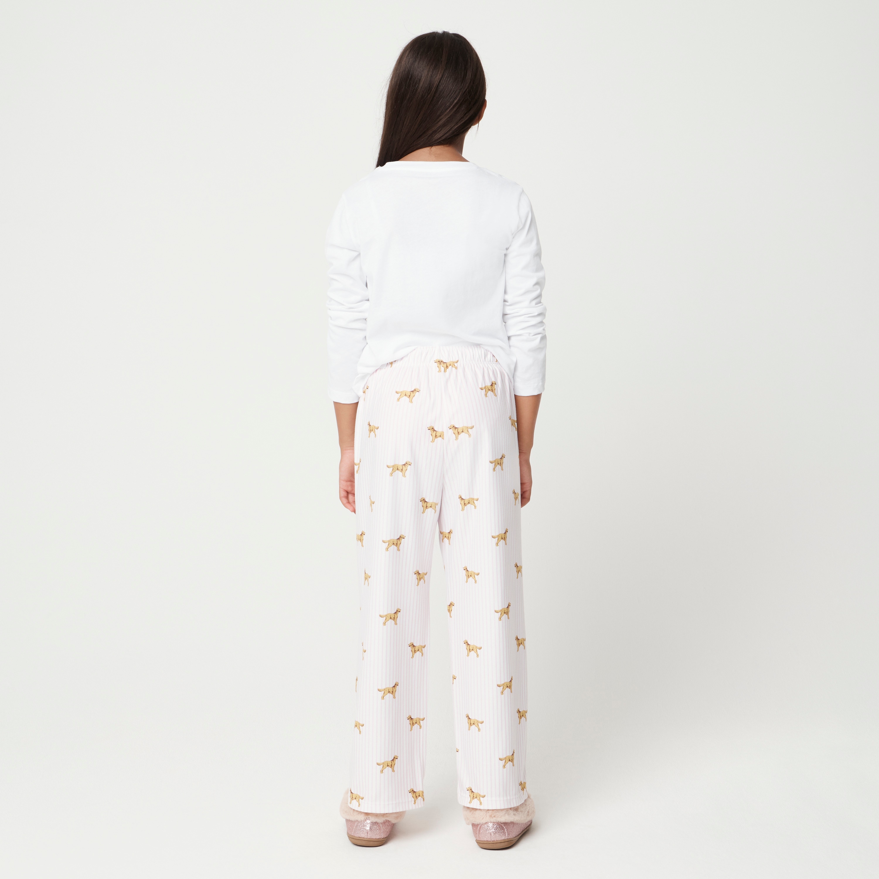 Girls' golden retriever dog pajama pant