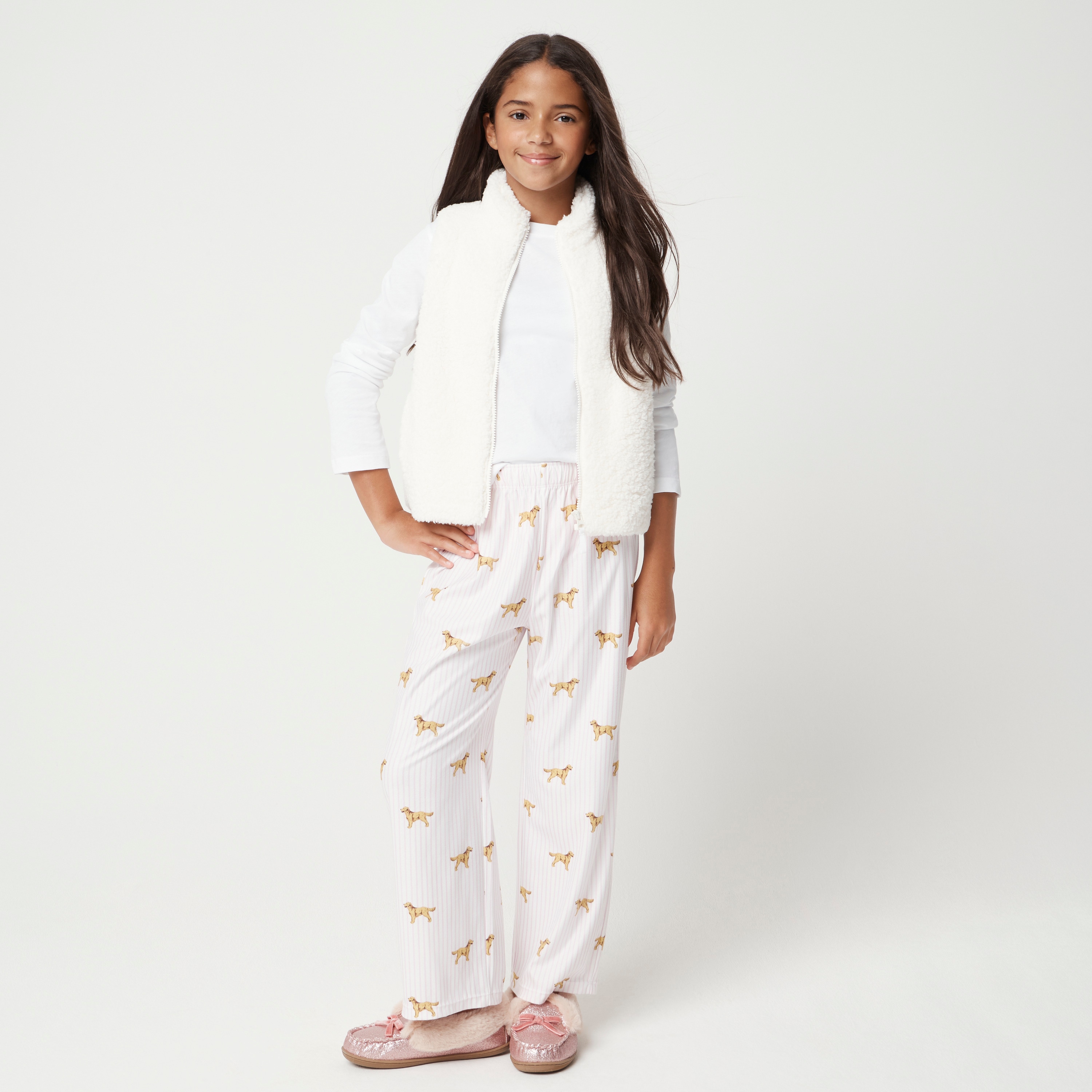 Girls' golden retriever dog pajama pant