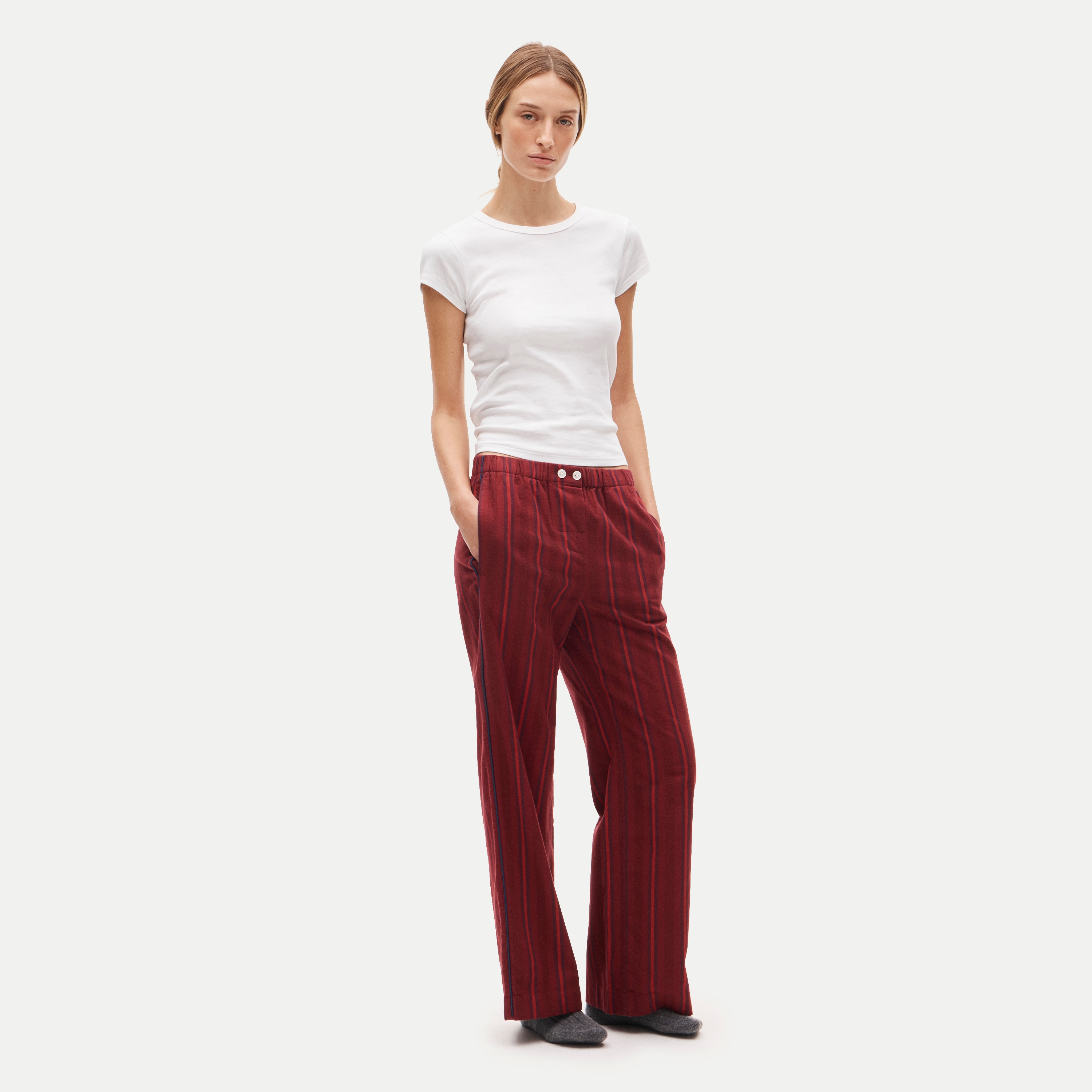 Classic pajama pant in striped flannel