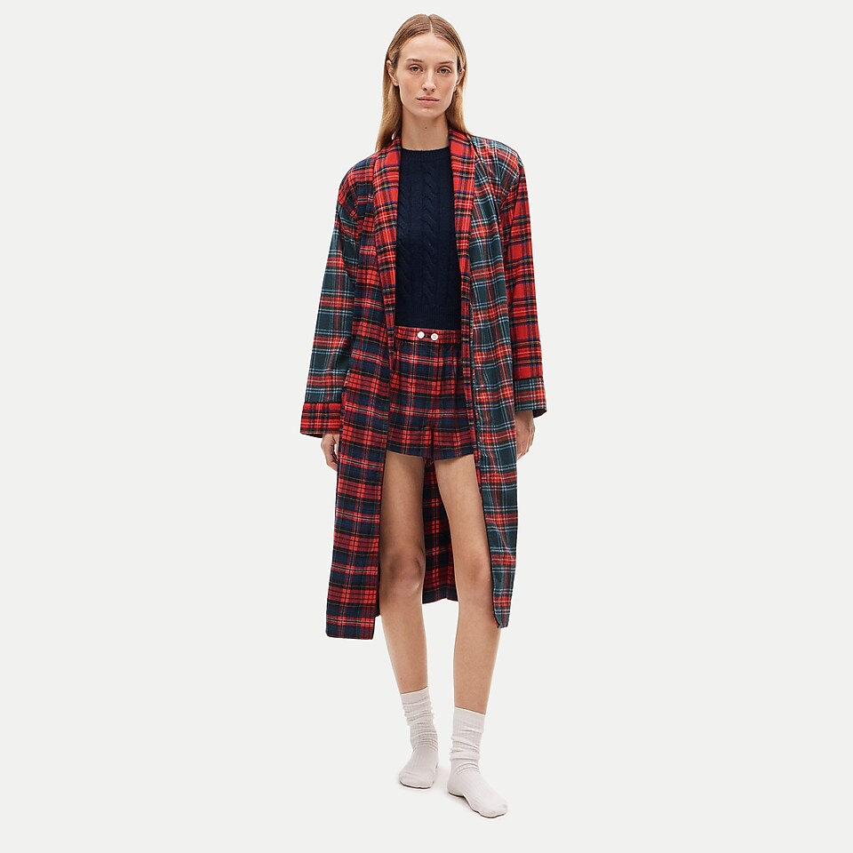 Flannel robe in plaid by J.Crew