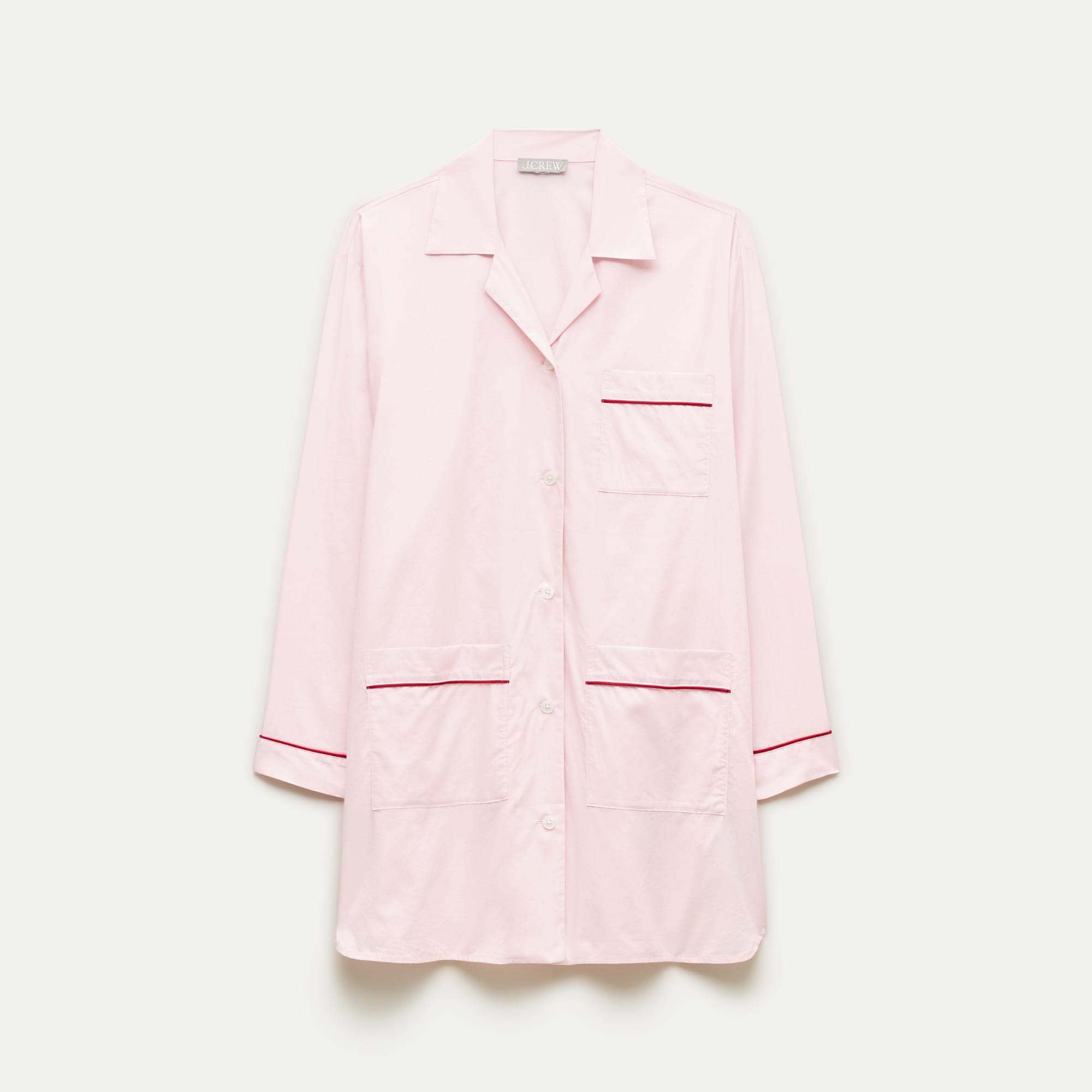 Button-up sleep shirt in cotton poplin