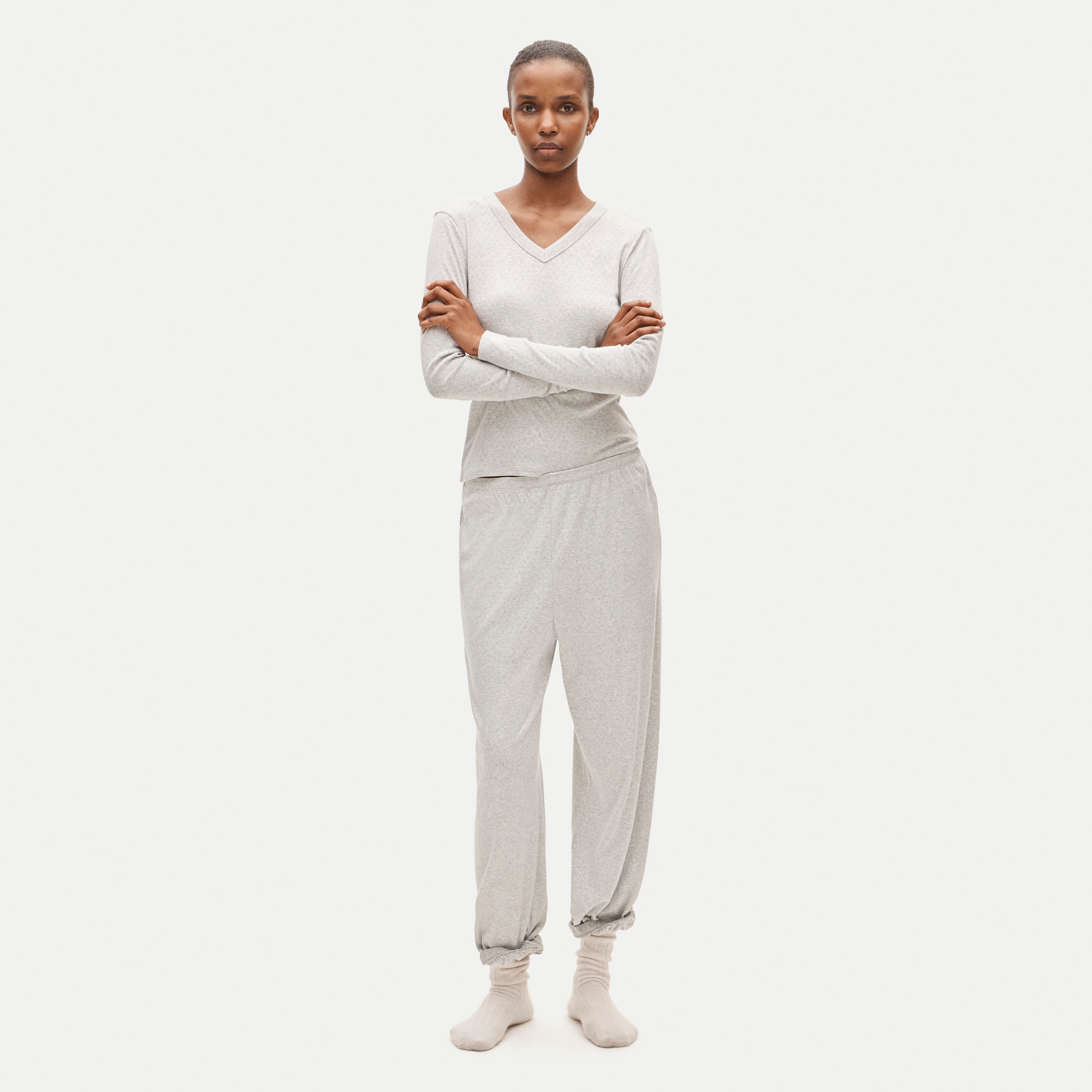 Pointelle pajama pant set