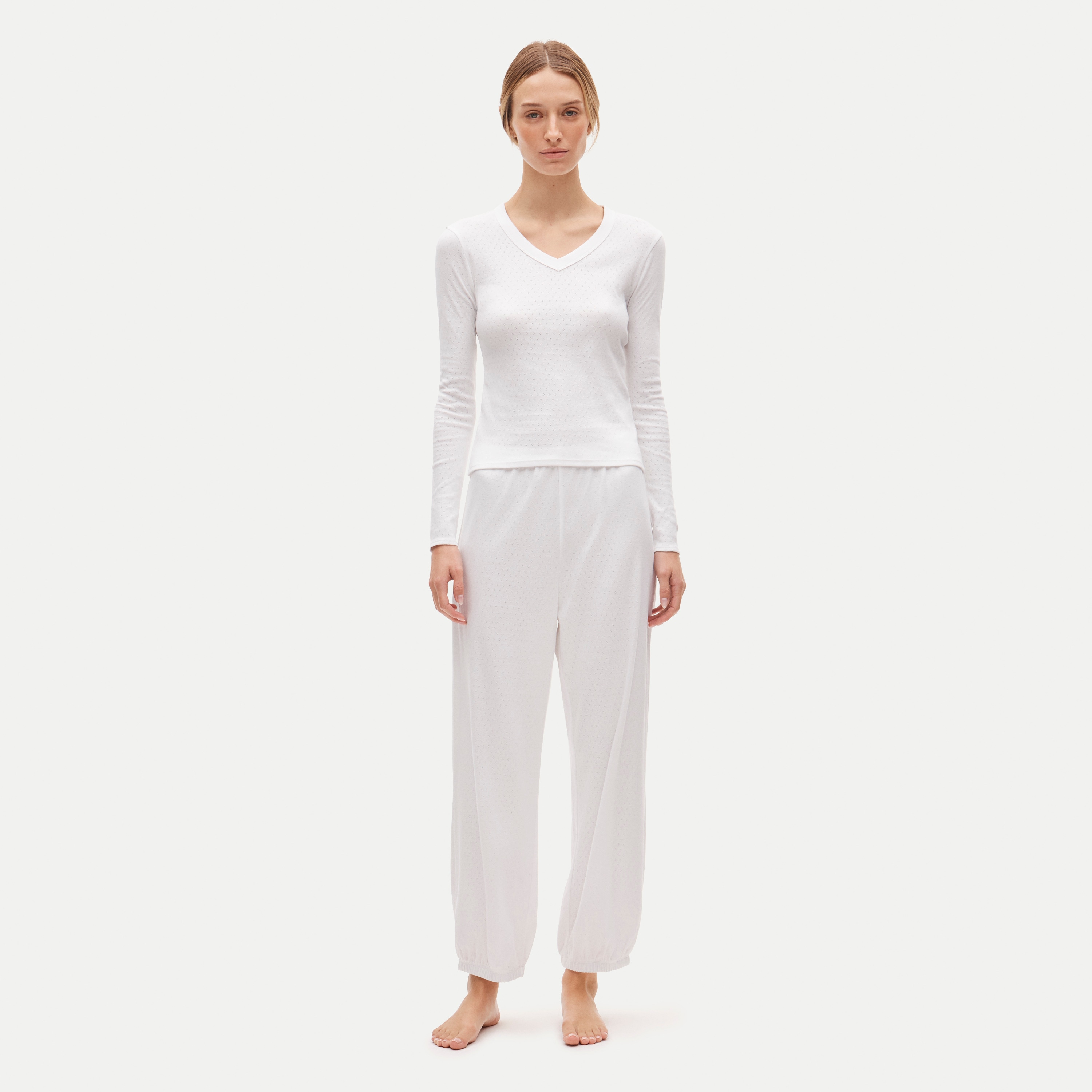 Pointelle pajama pant set