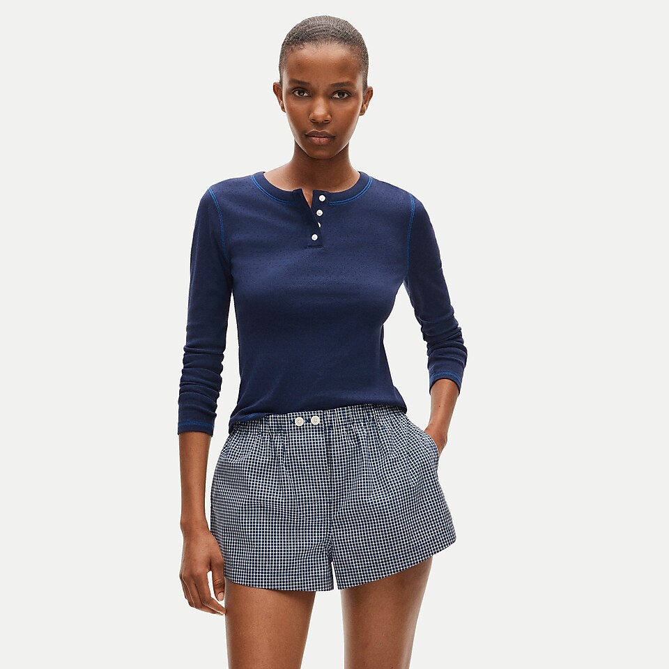 Pointelle tee and poplin boxer short pajama set by J.Crew