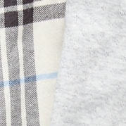 Pointelle tee and flannel pant pajama set HTHR GREY HITON PLAID C