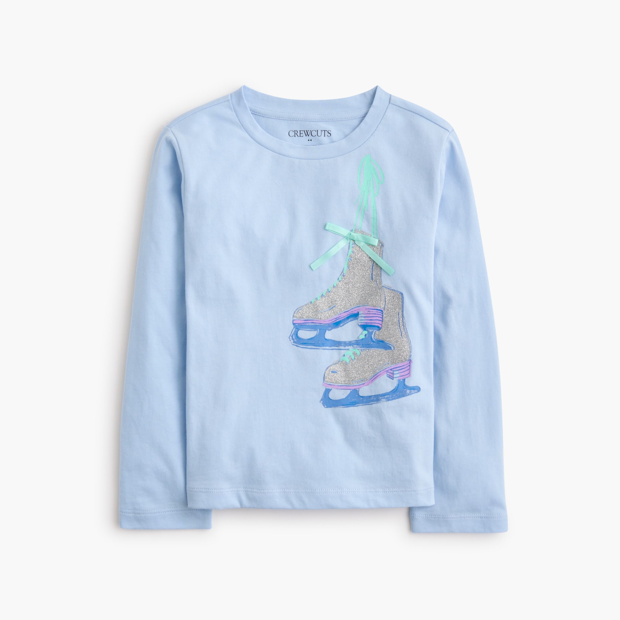 Girls' 100% cotton ice skates graphic tee