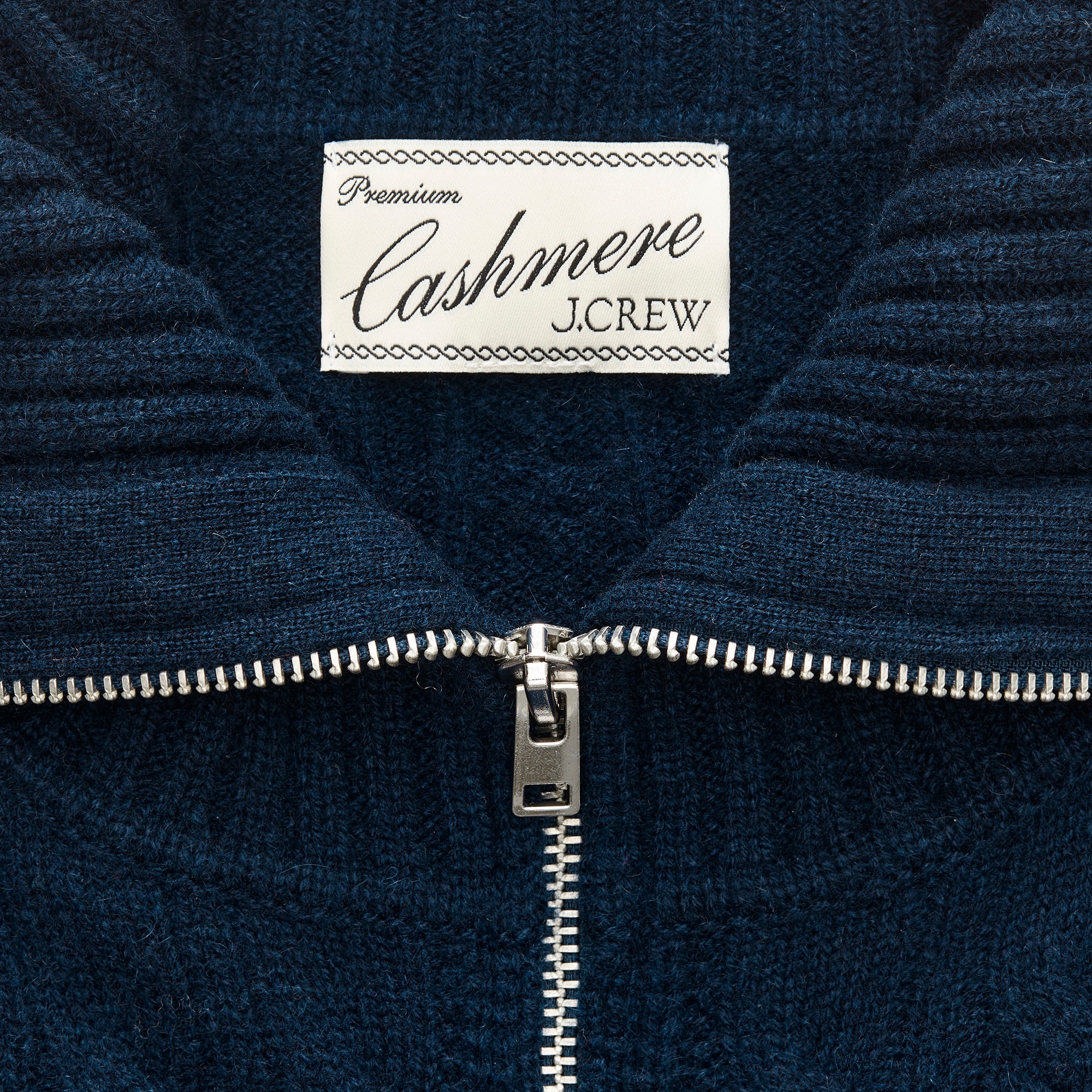 Cashmere quarter-zip sweater in cable knit