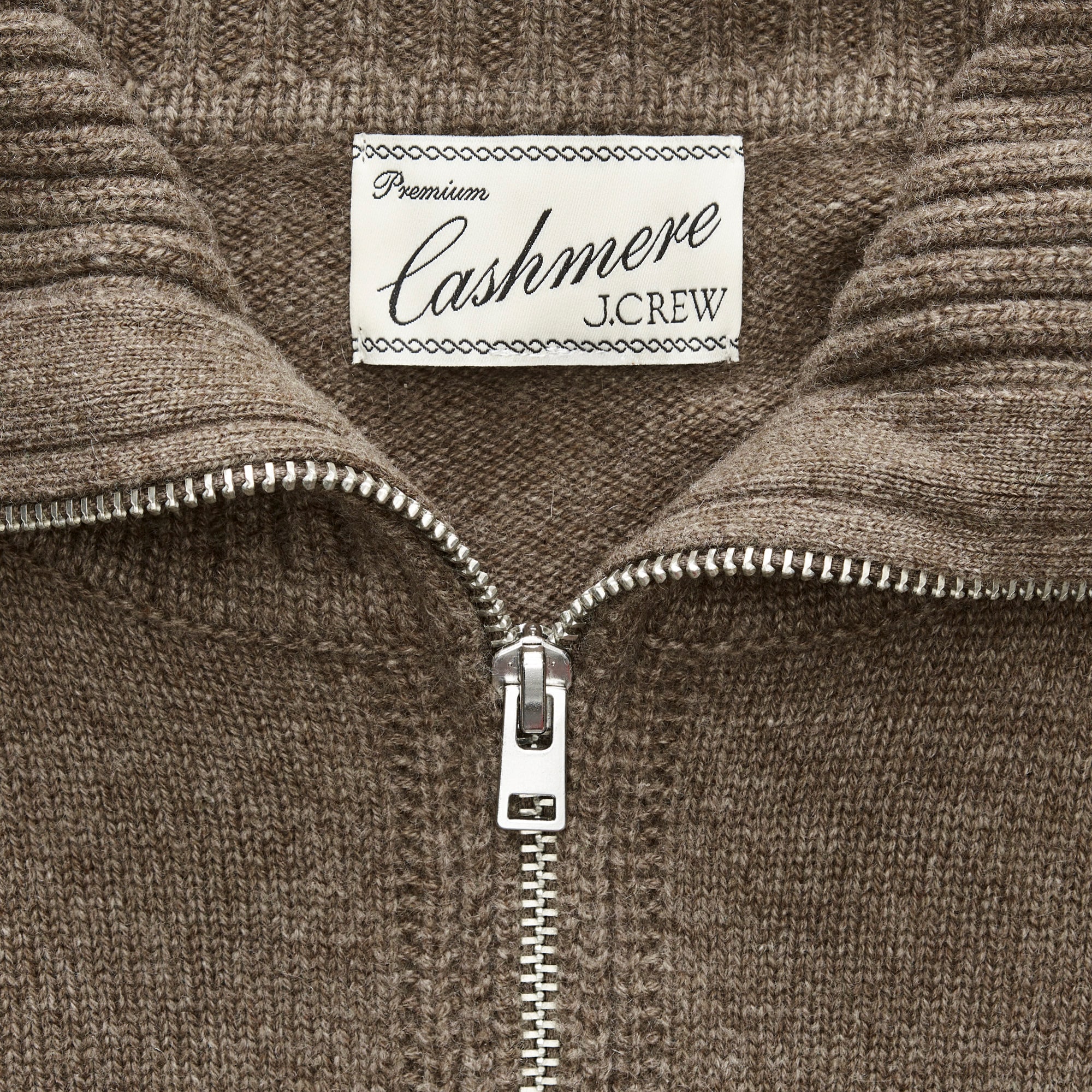 Cashmere quarter-zip sweater in placed stripe