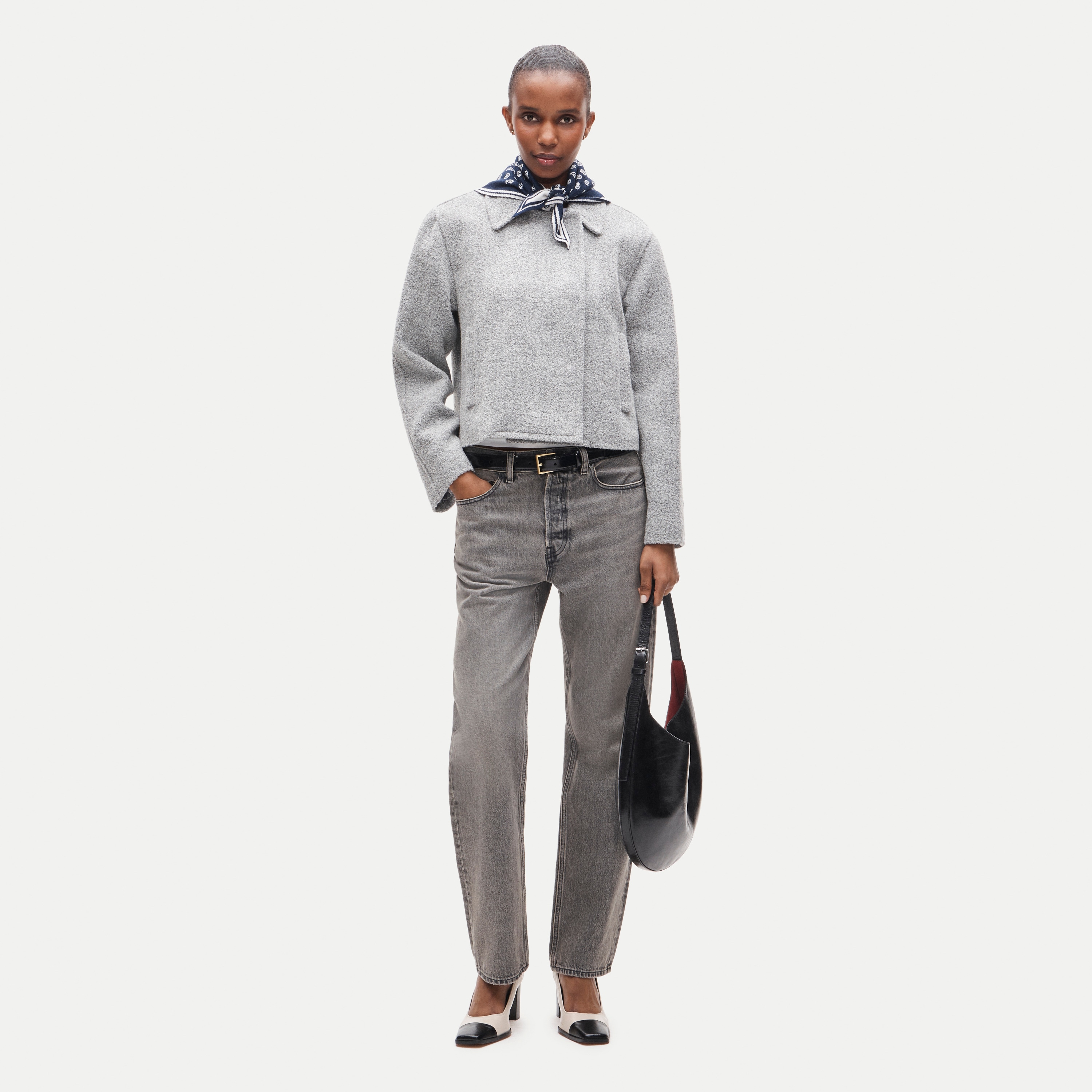 Double-breasted jacket in bouclé