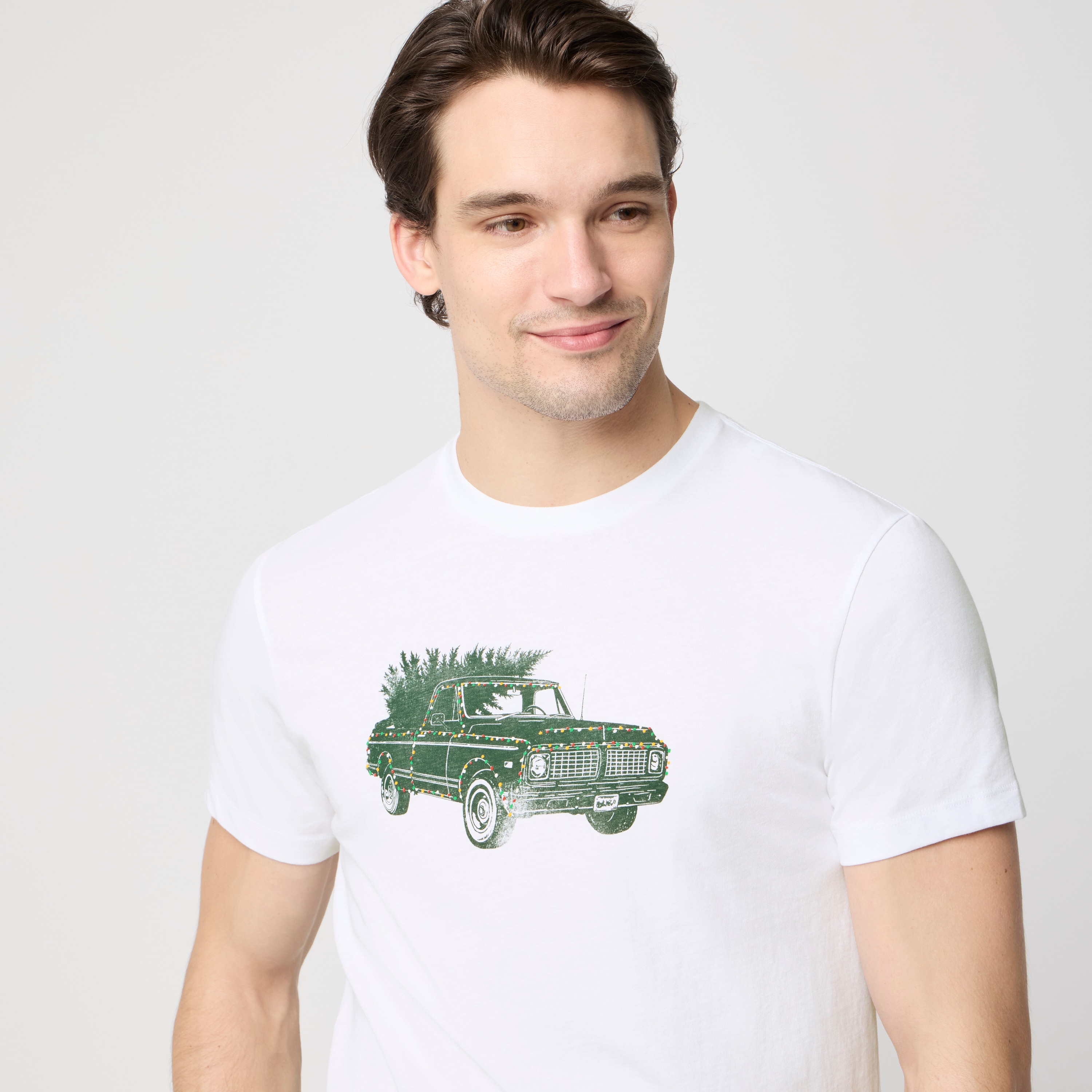 100% cotton truck and tree graphic tee