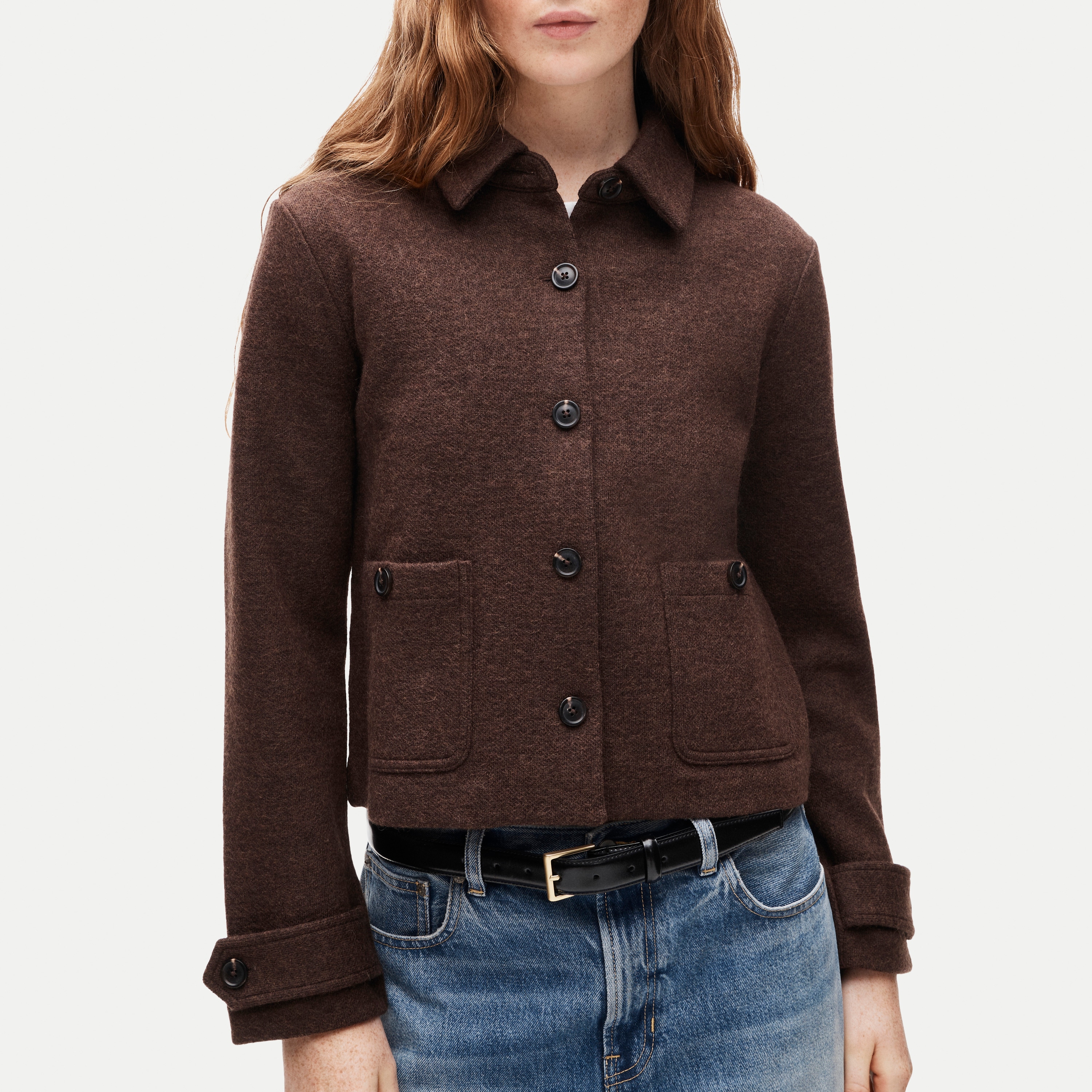 Knit jacket in wool blend