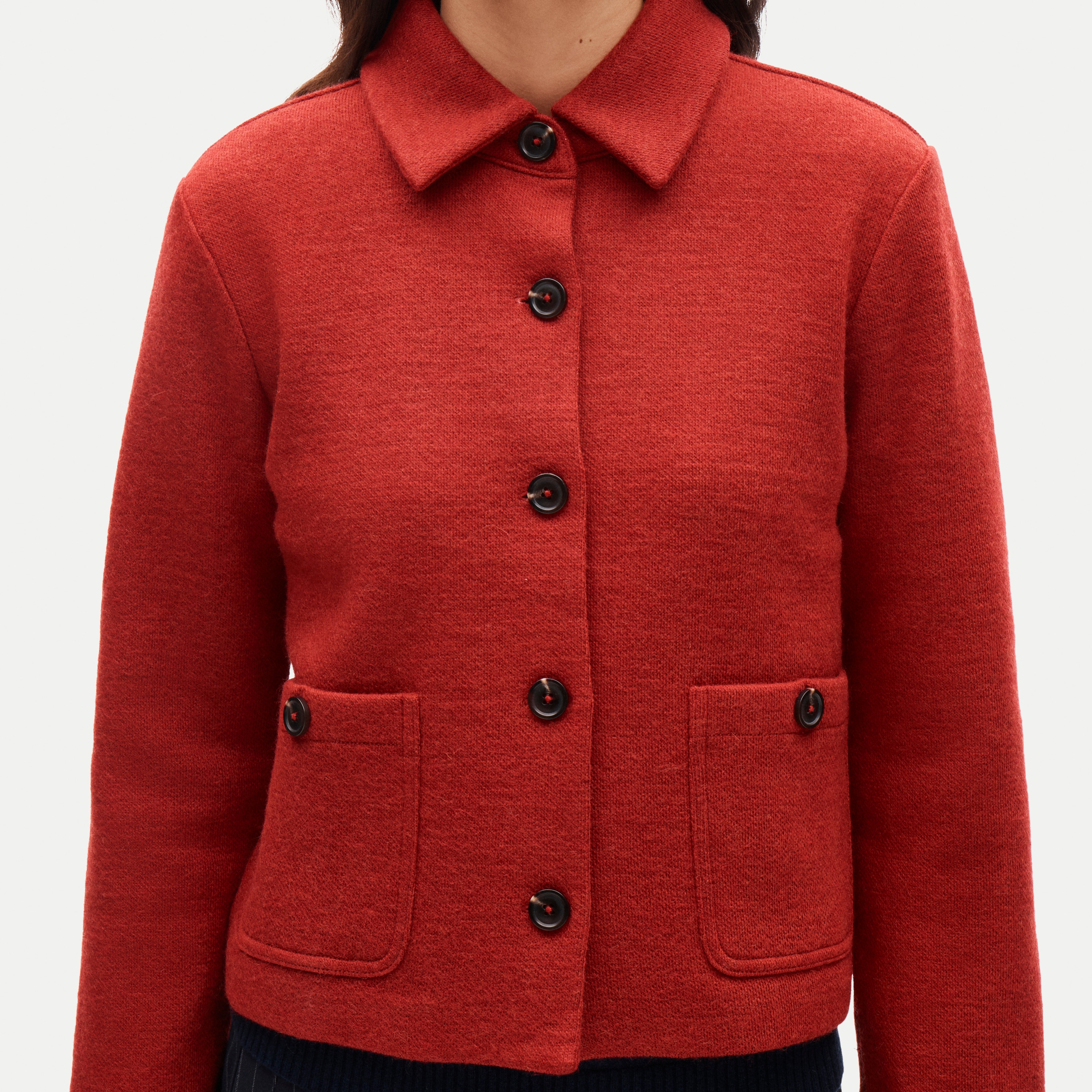 Knit jacket in wool blend - thumbnail 4
