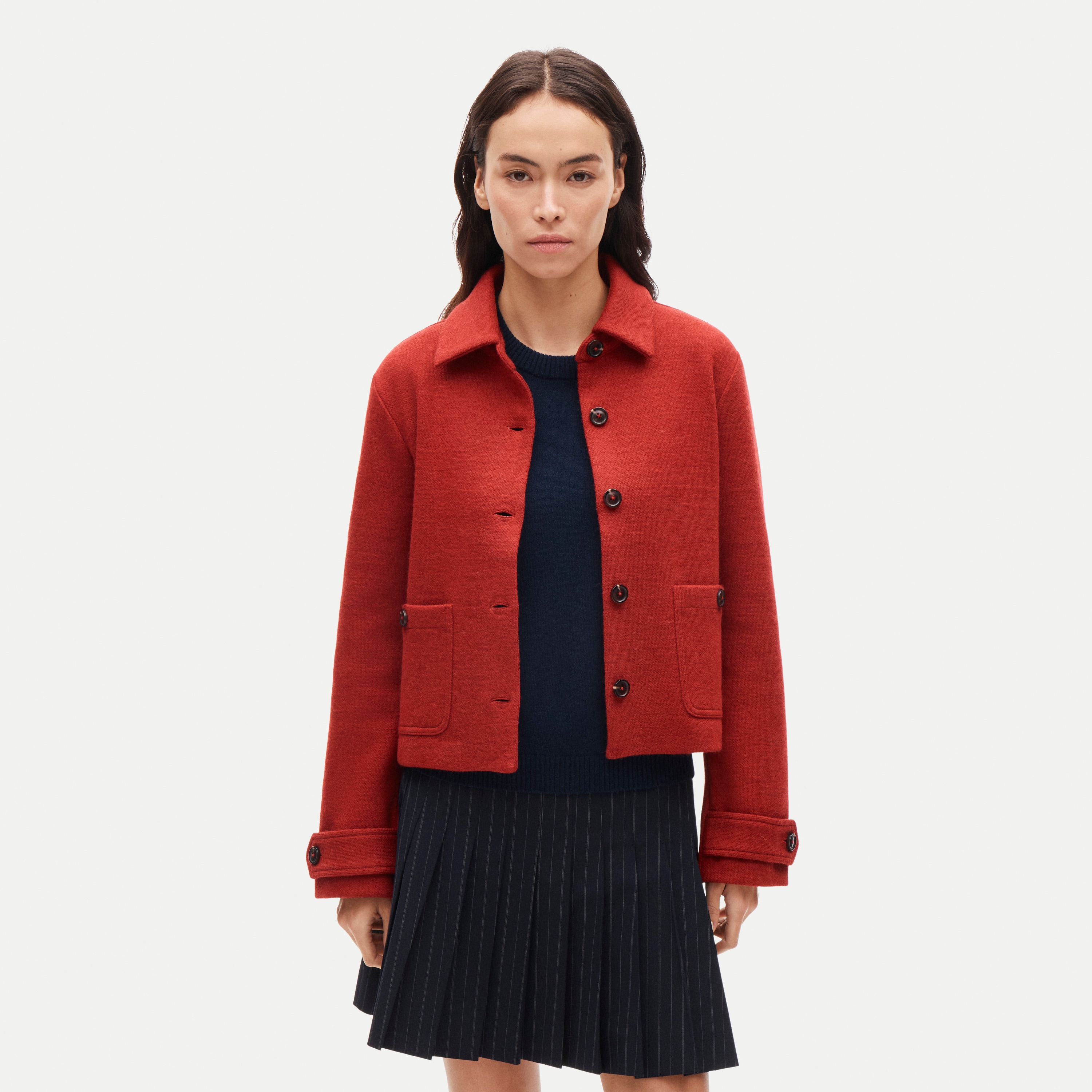 Knit jacket in wool blend
