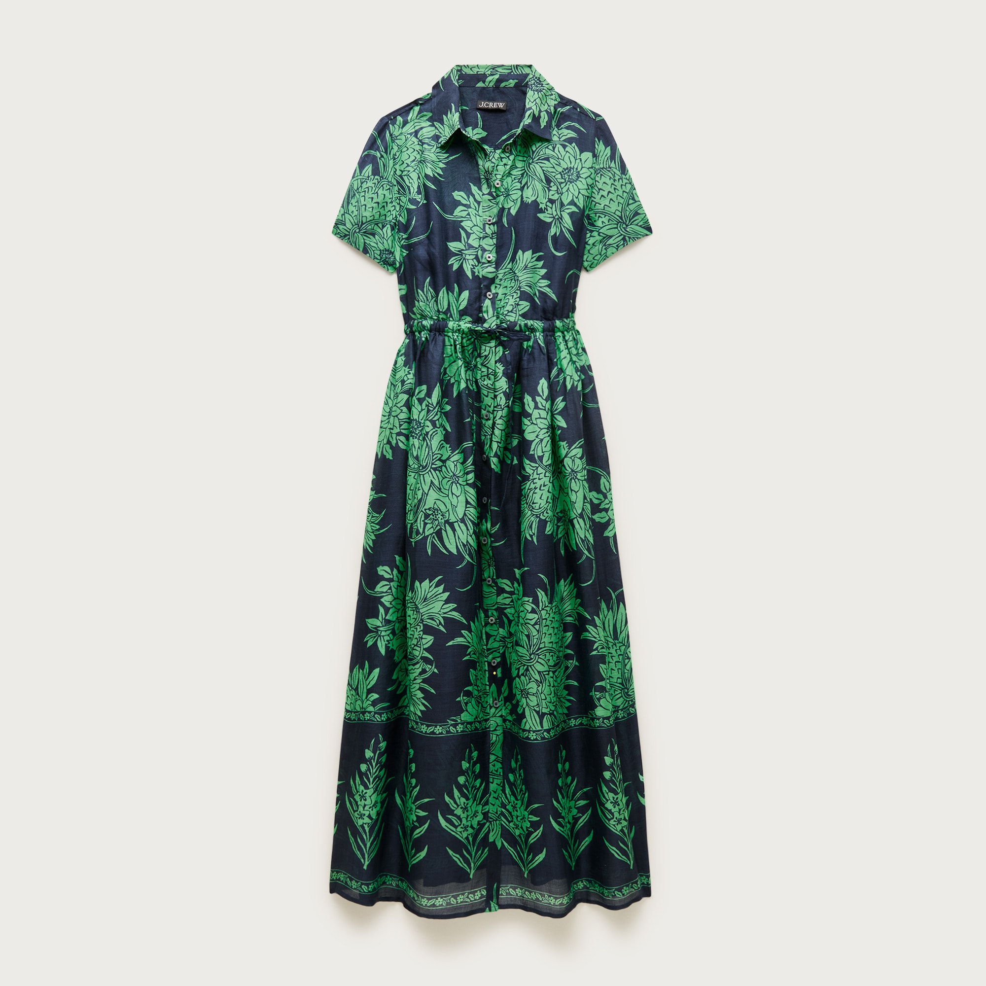 Cerise shirt-dress in pineapple garden–print ramie from J.Crew - $228