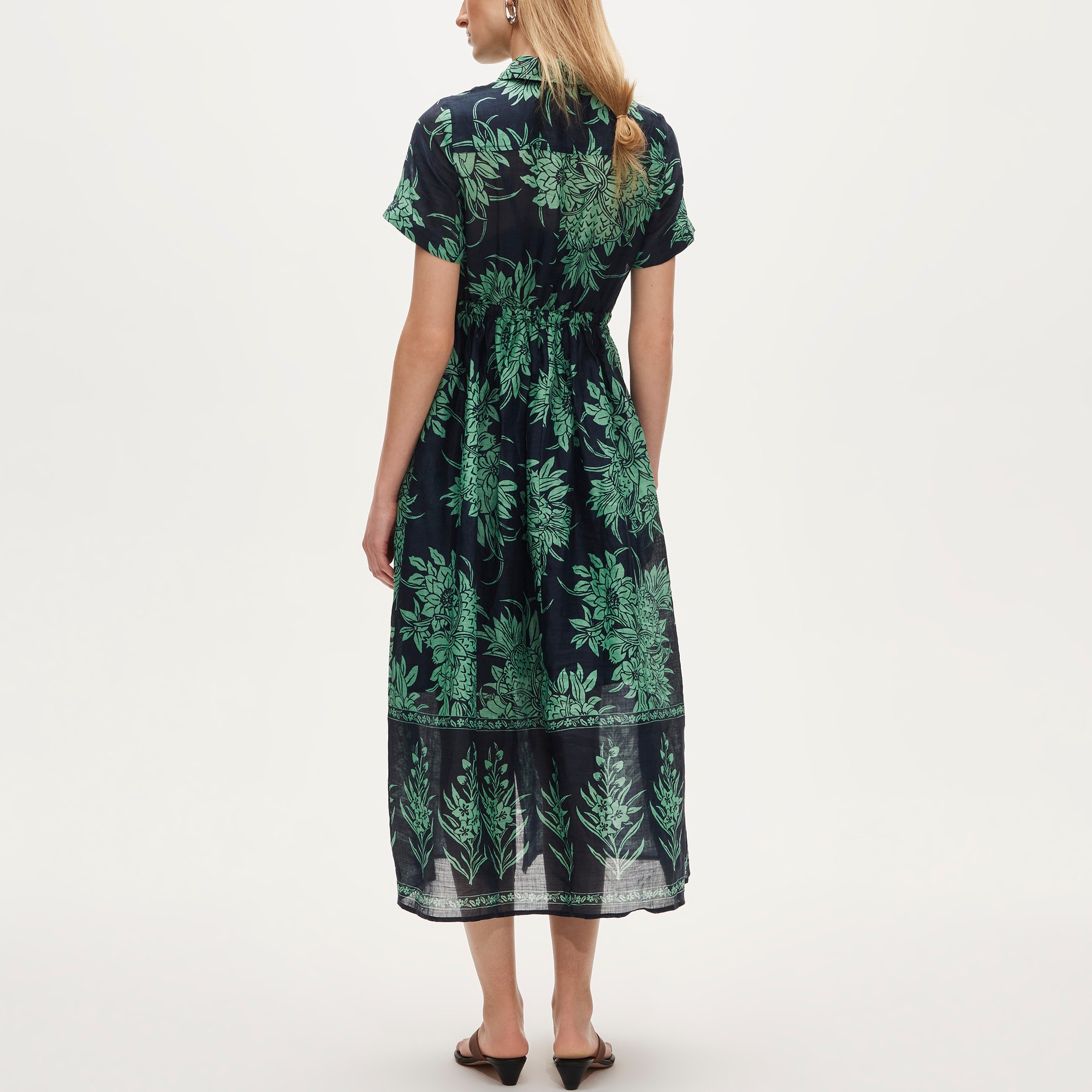 Cerise shirt-dress in pineapple garden&ndash;print ramie - image 4
