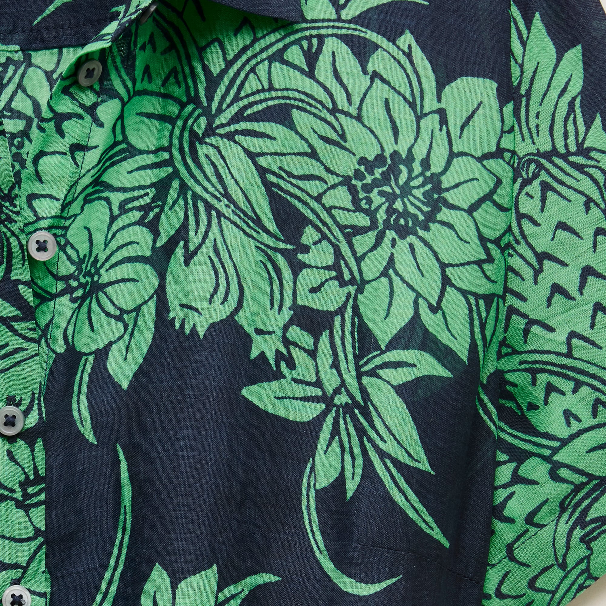 Cerise shirt-dress in pineapple garden&ndash;print ramie - image 5