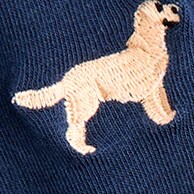 Embroidered goldendoodle boot socks ANTIQUE NAVY