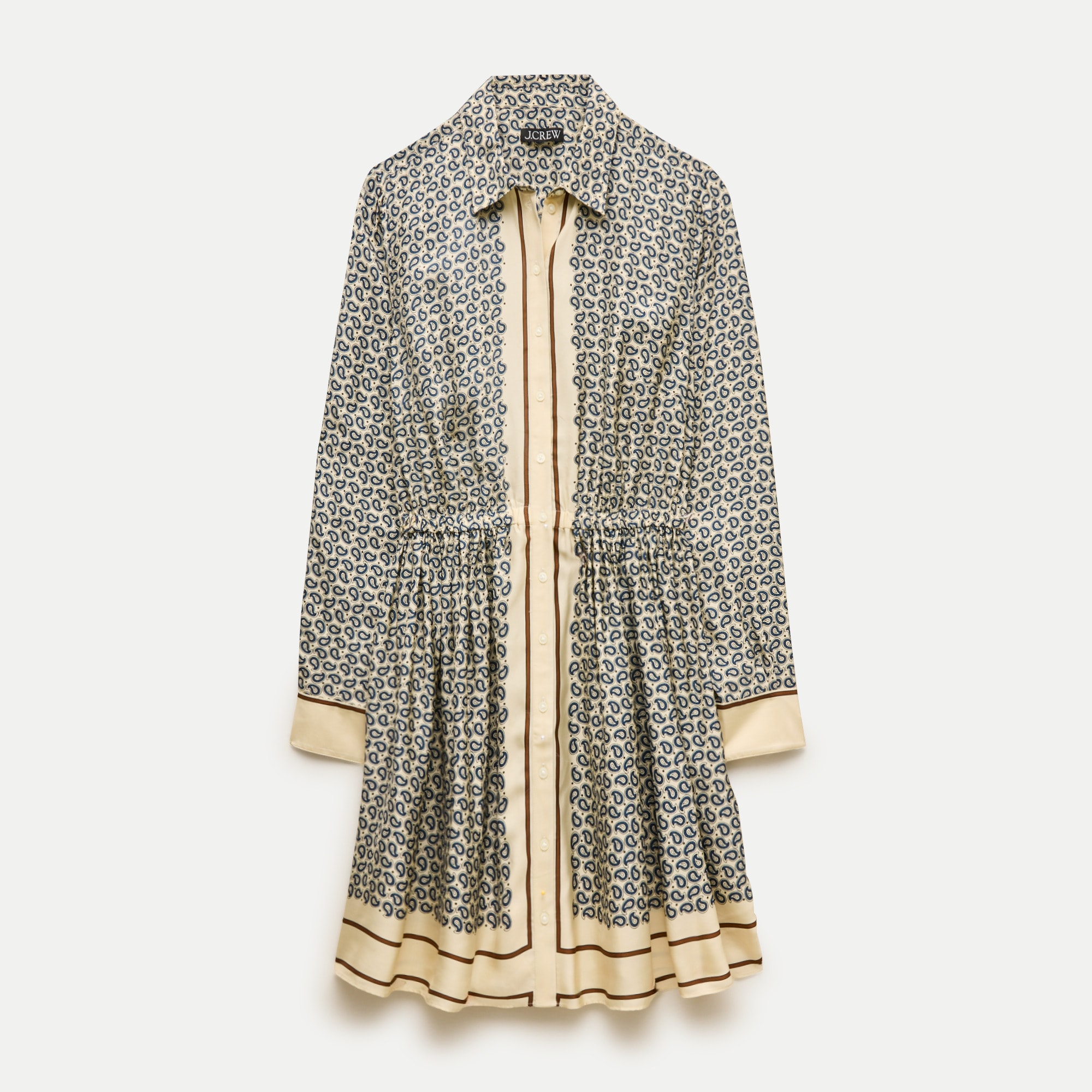 Drapey shirt-dress in scarf-print viscose twill