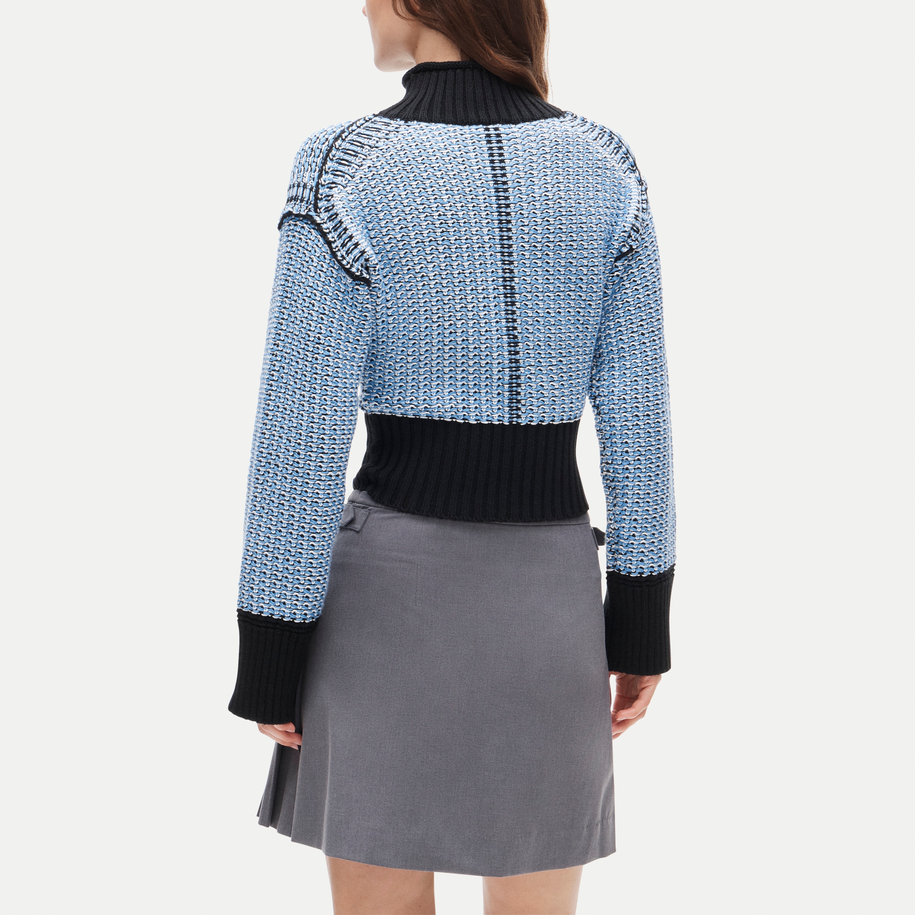 Tiny Rollneck™ in colorblock tweed stitch