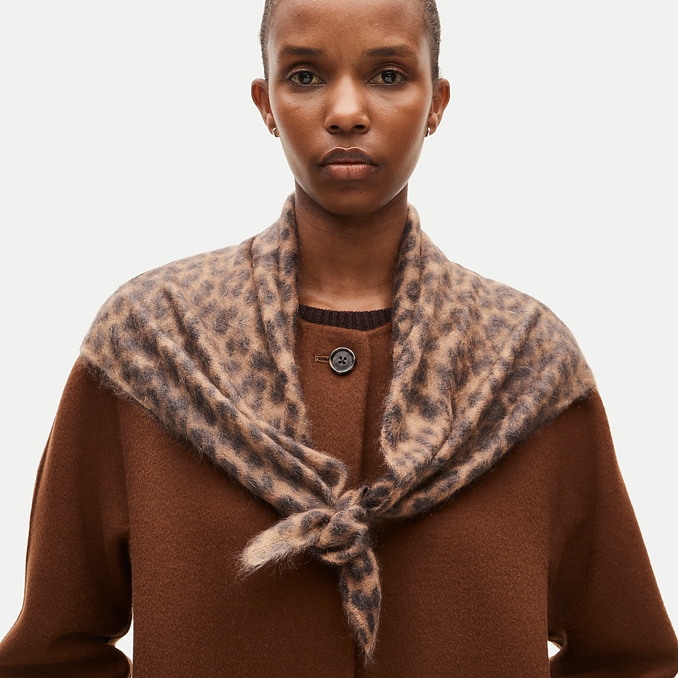Brushed cashmere bandana in leopard by J.Crew