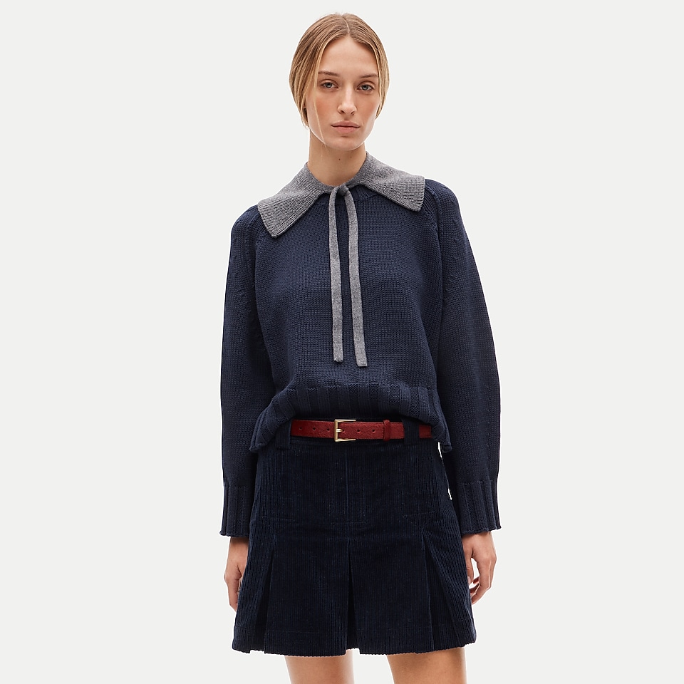 Tie-on collar in merino wool by J.Crew