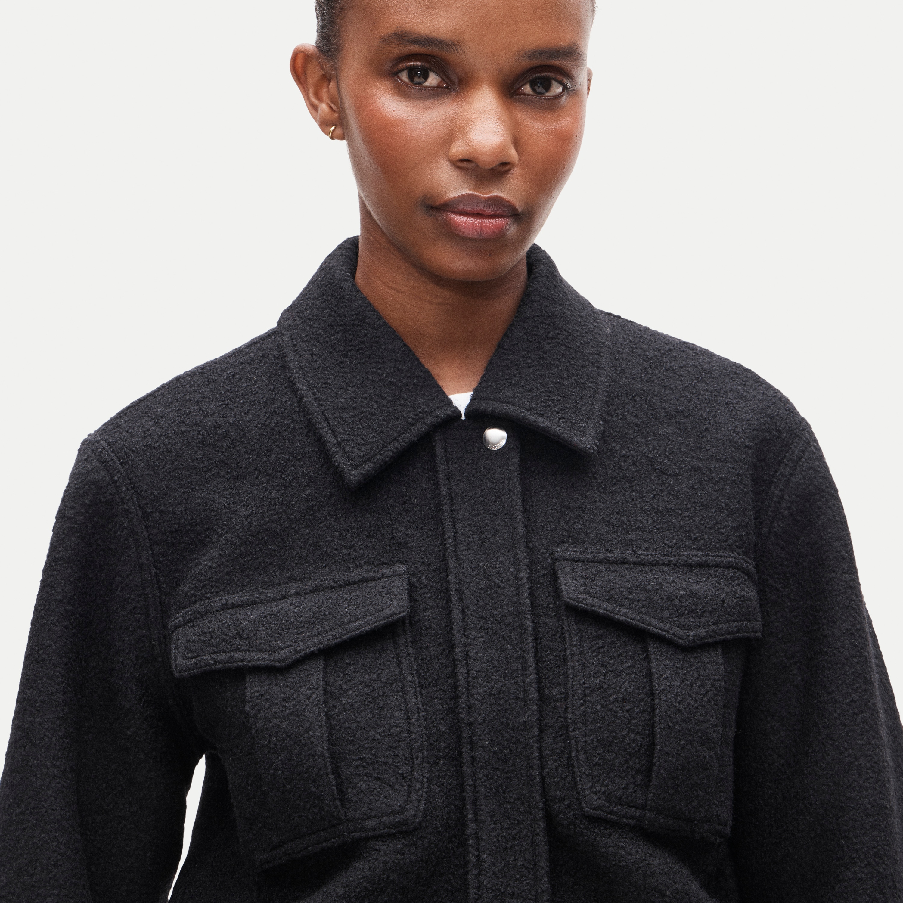 Knit bomber jacket in wool blend