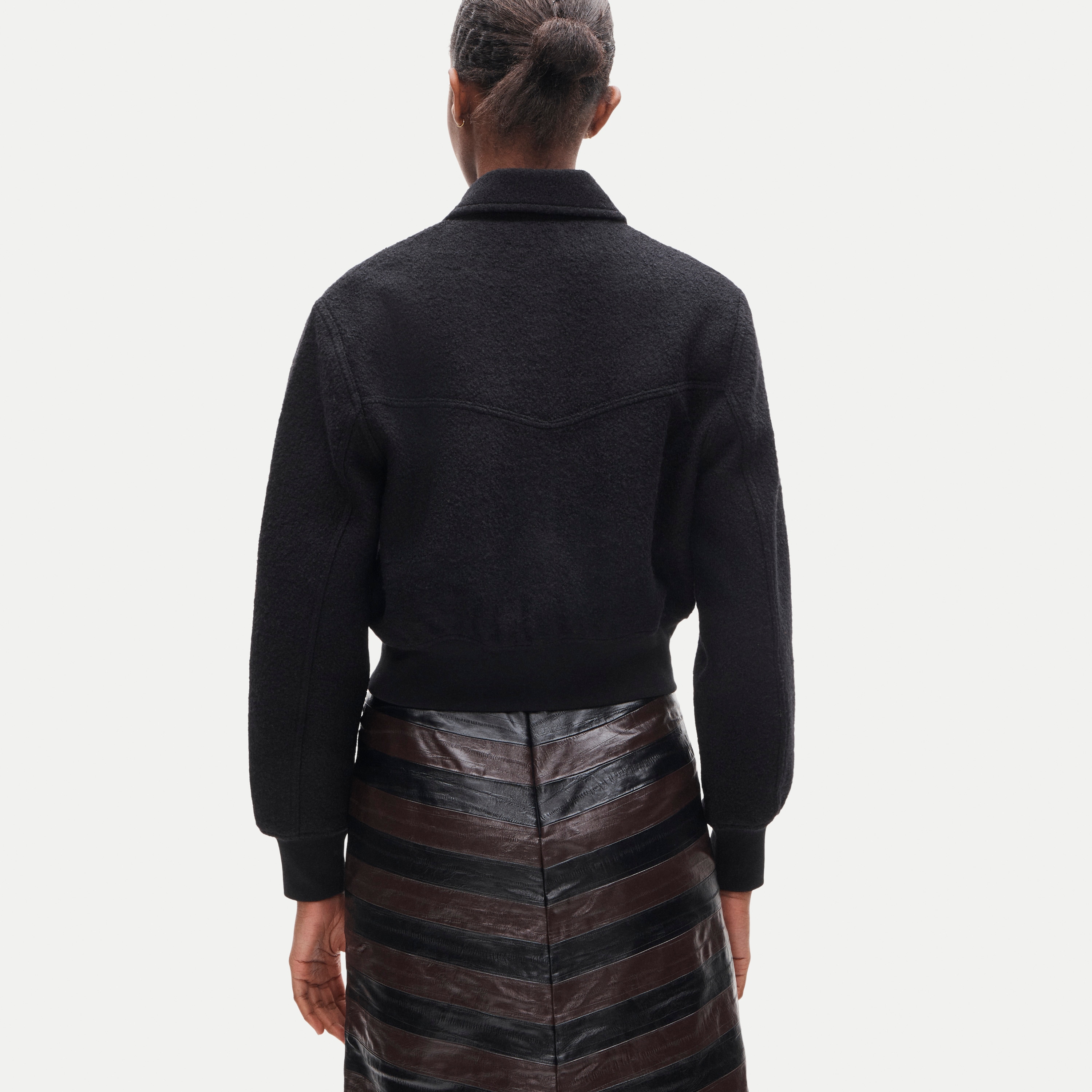Knit bomber jacket in wool blend