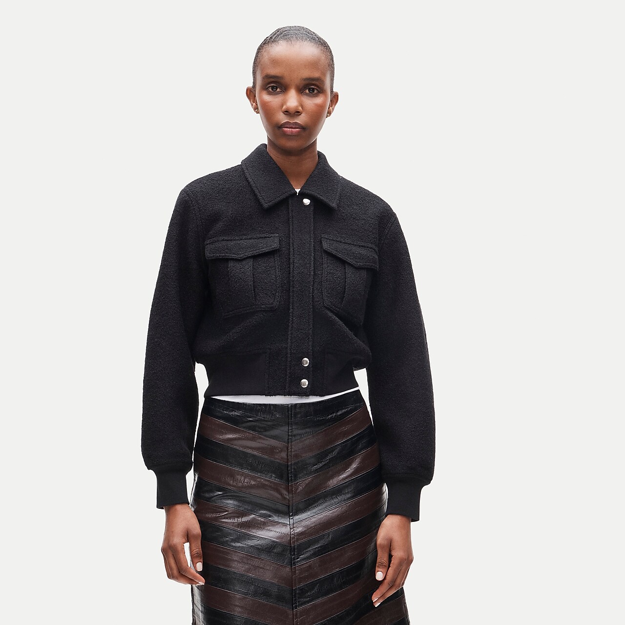 Knit bomber jacket in wool blend by J.Crew
