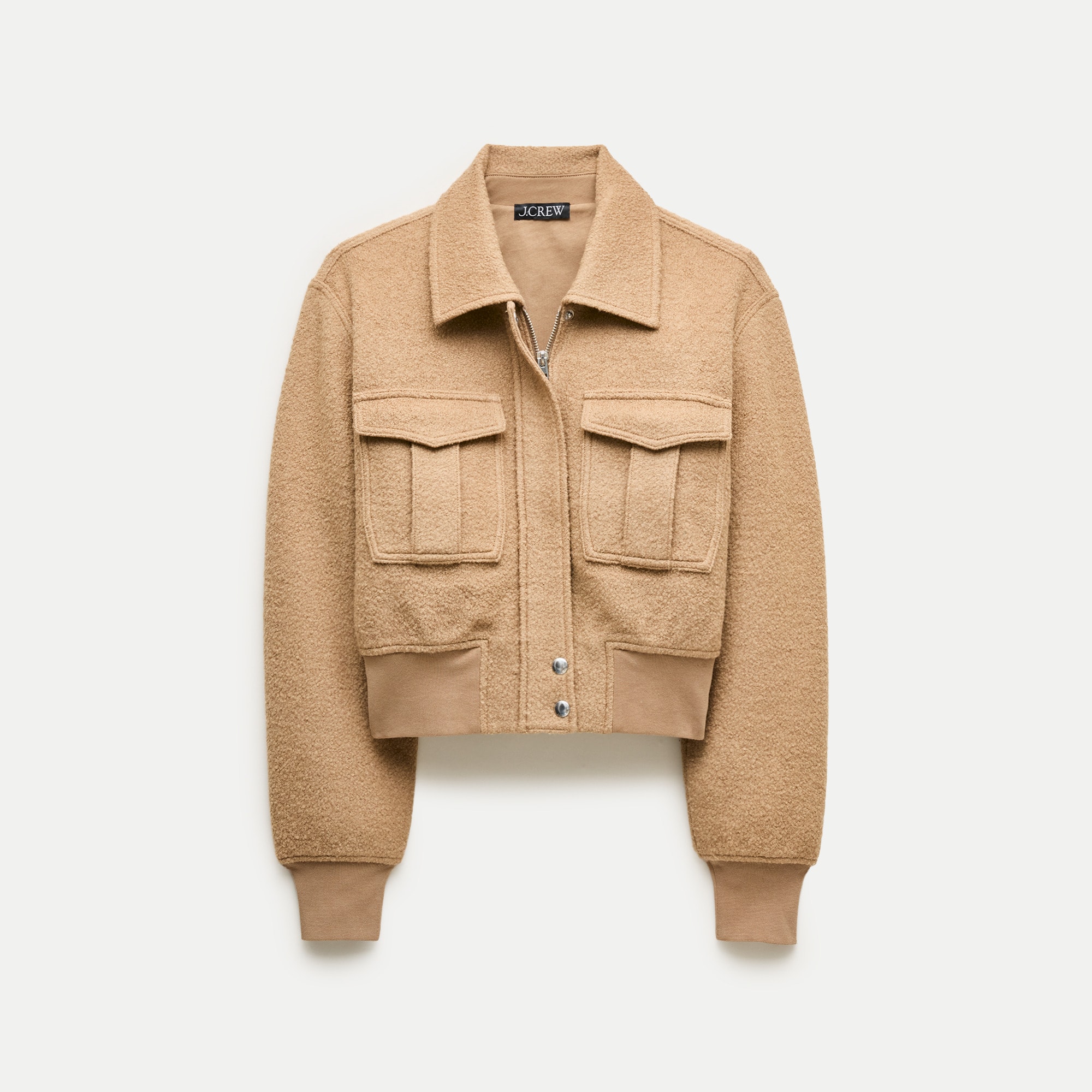 Knit bomber jacket in wool blend