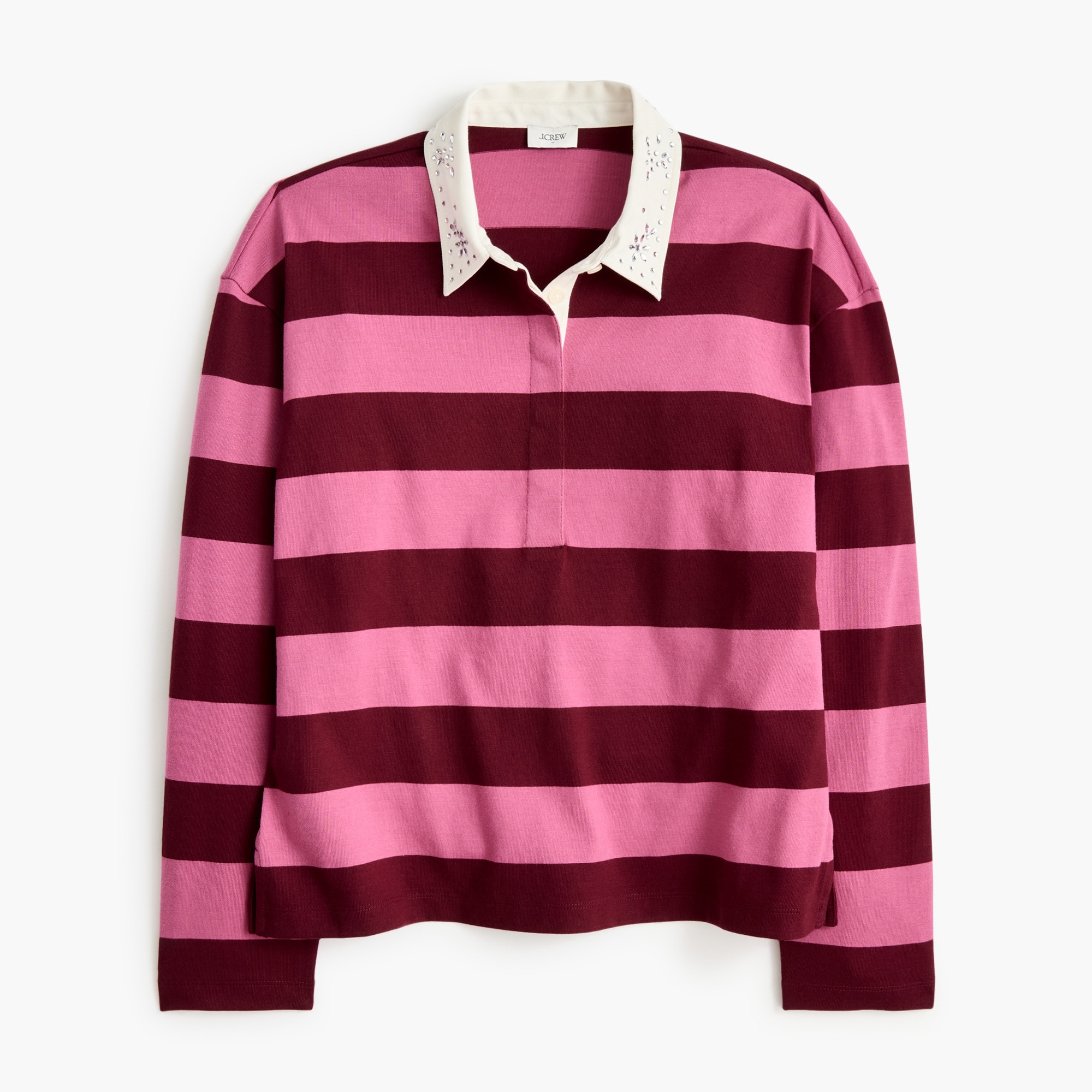 100% cotton rugby shirt with embellished collar