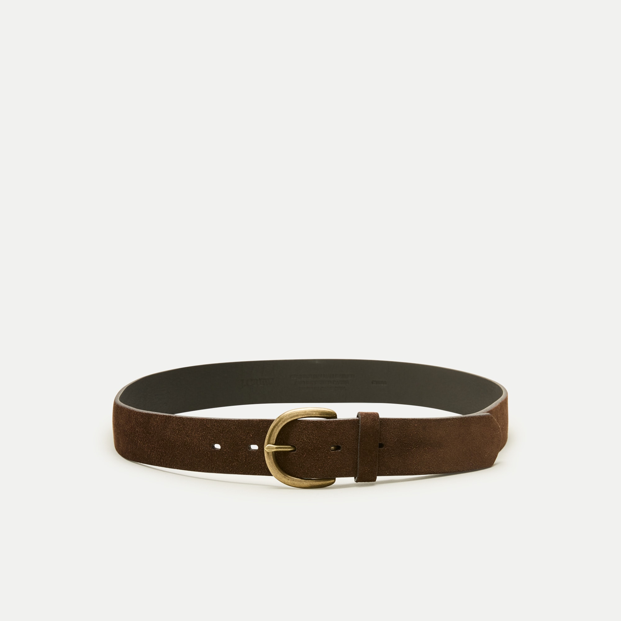 Round-buckle jeans belt in leather