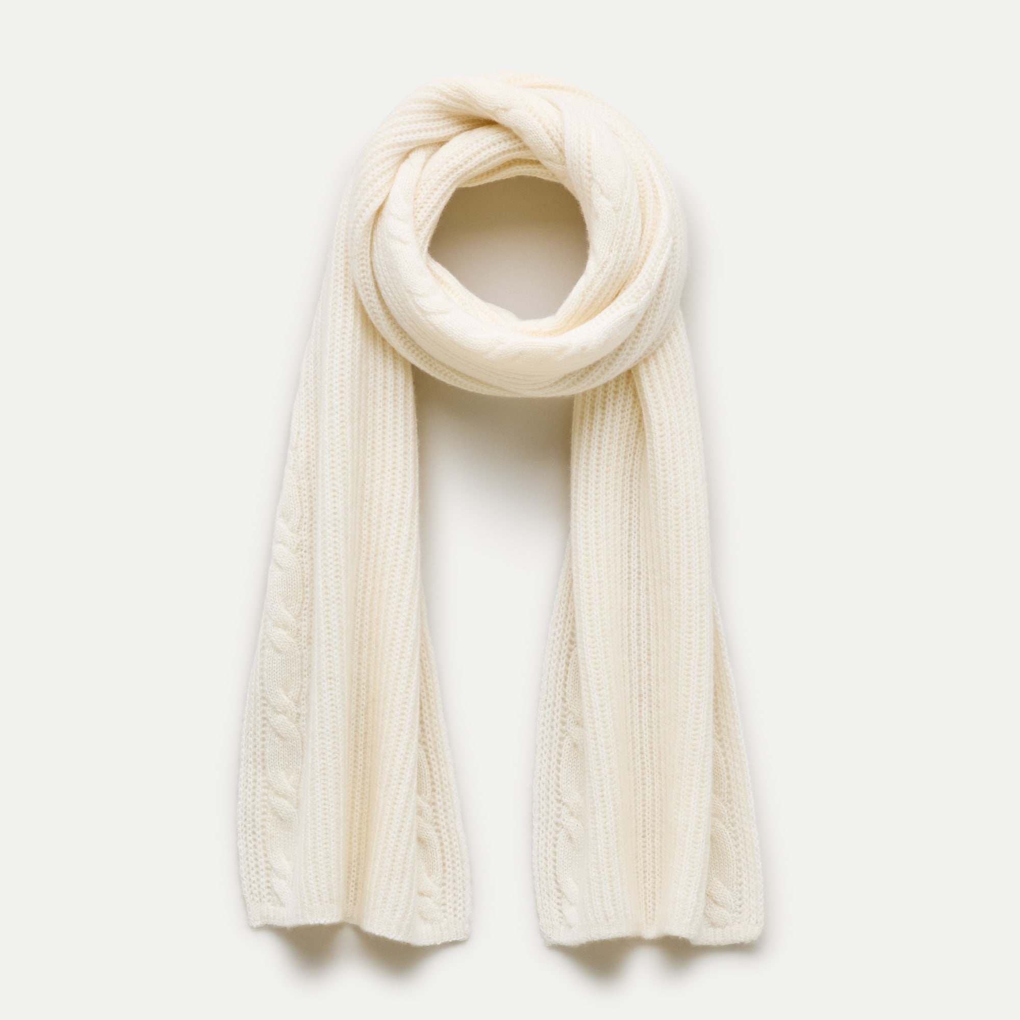 Ribbed cashmere scarf