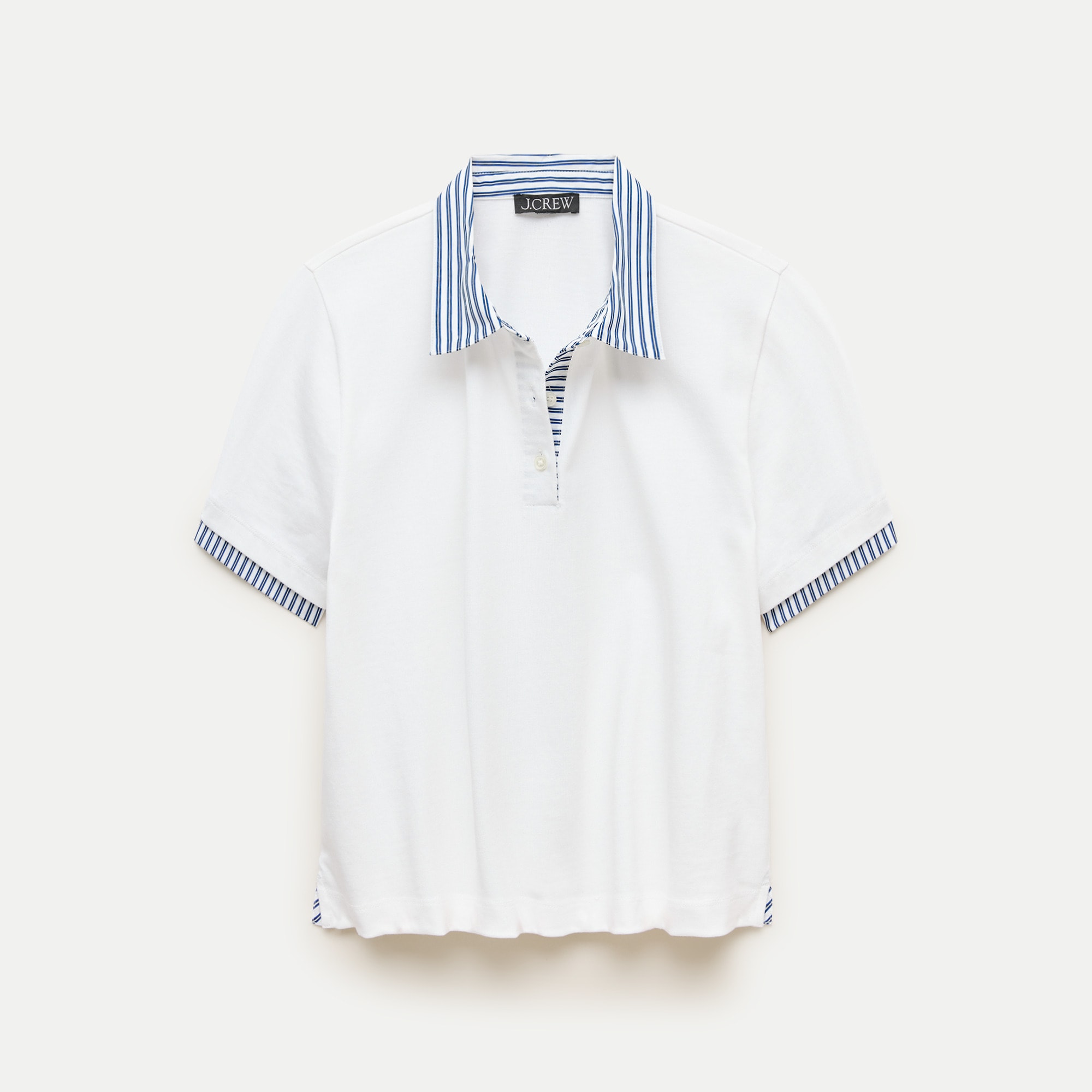 Poplin-collar polo in mariner cotton