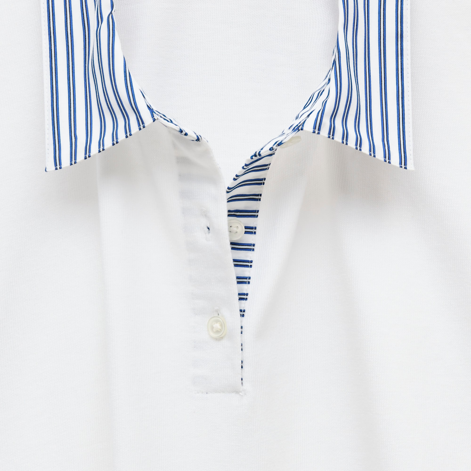 Poplin-collar polo in mariner cotton