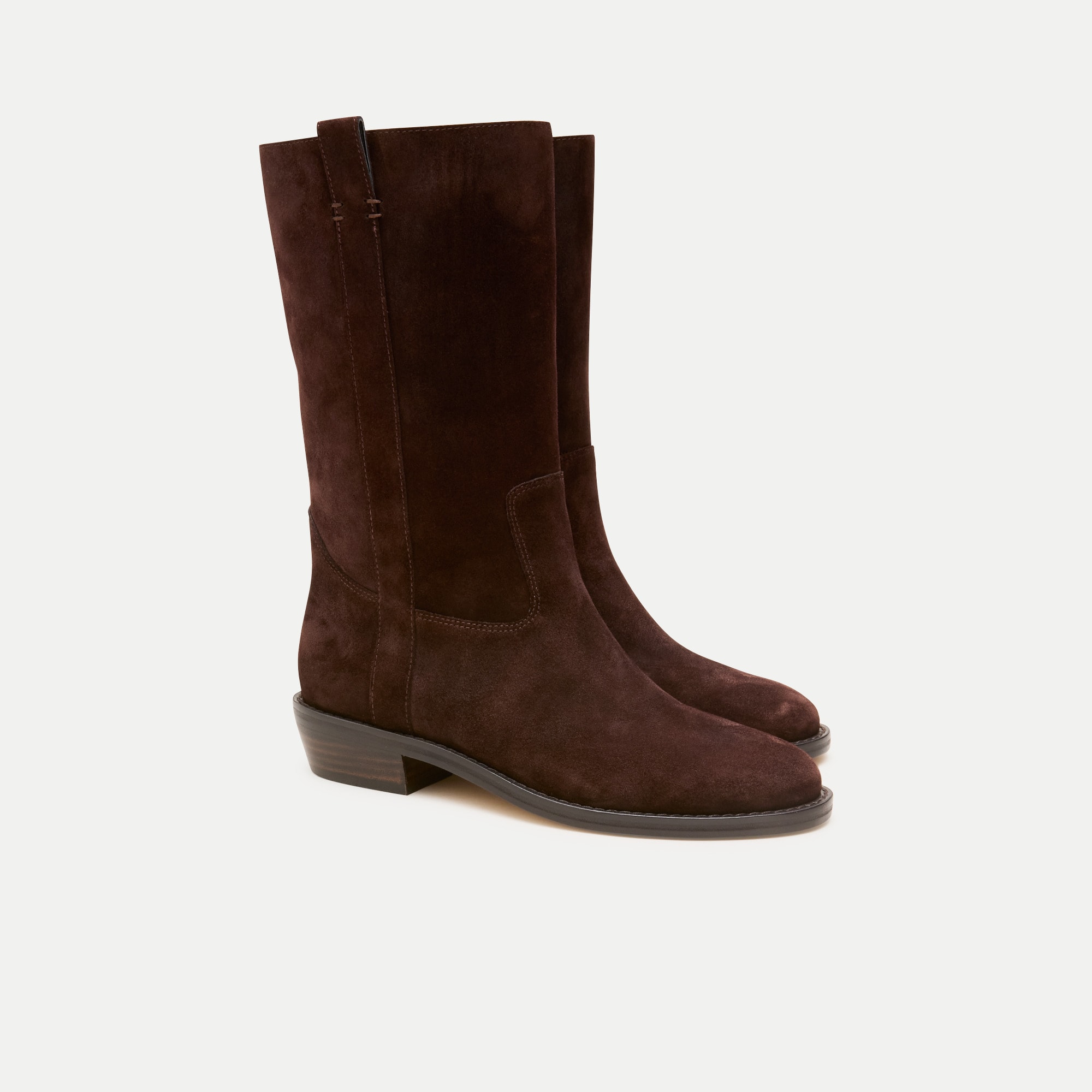 Midcalf riding boots in suede