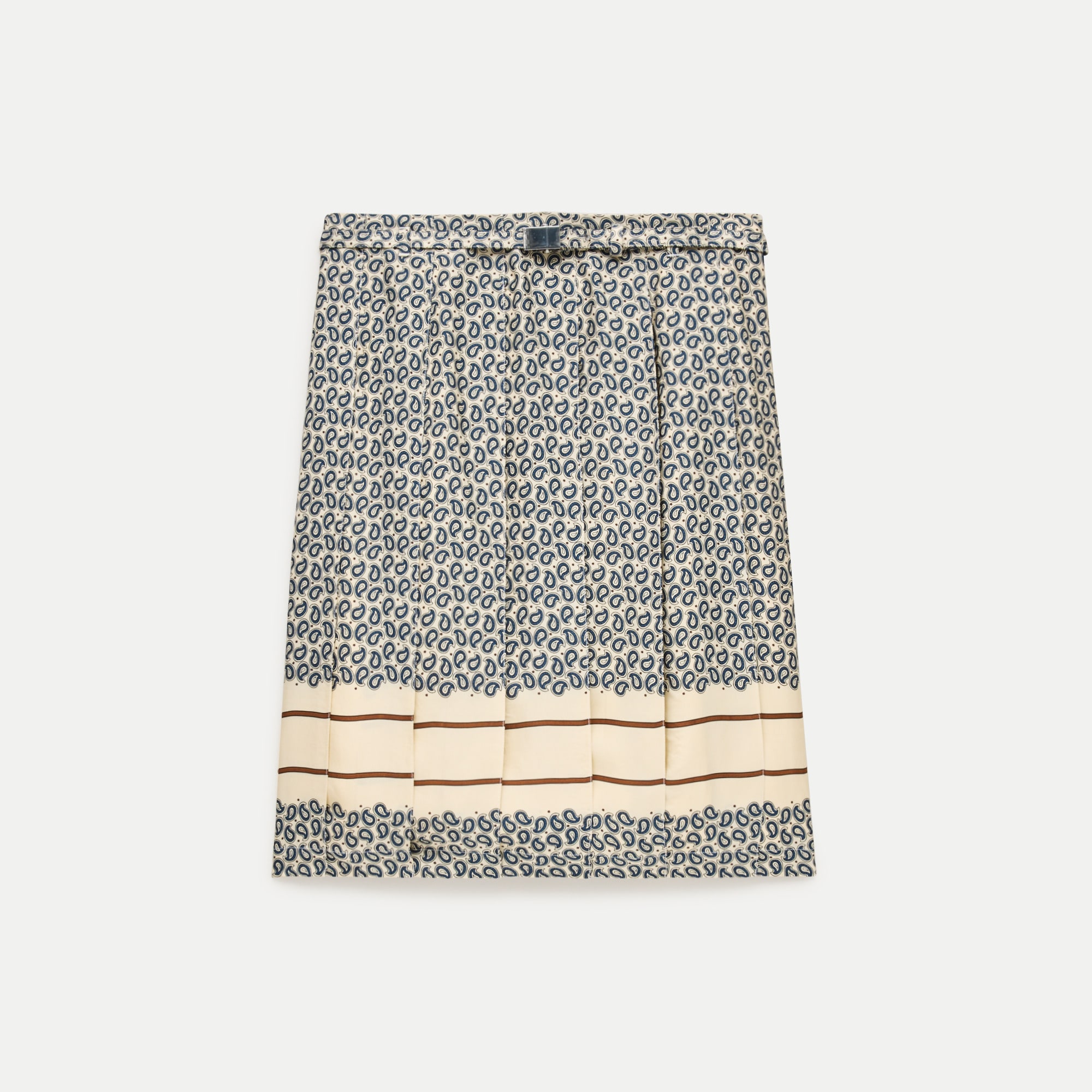 Pleated prep skirt in twill scarf print