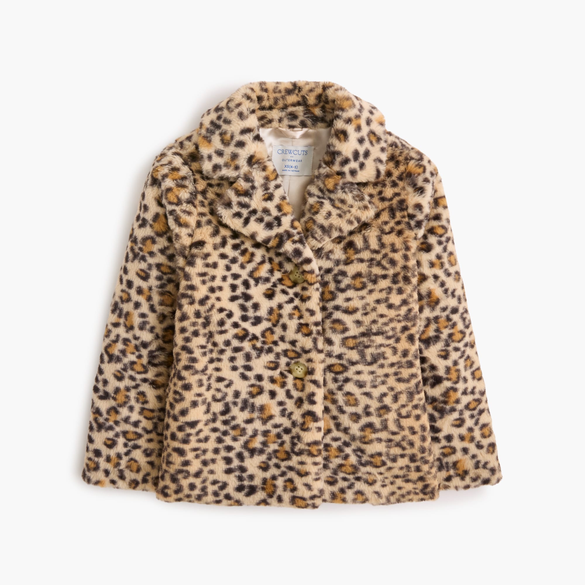 Girls' faux-fur leopard coat