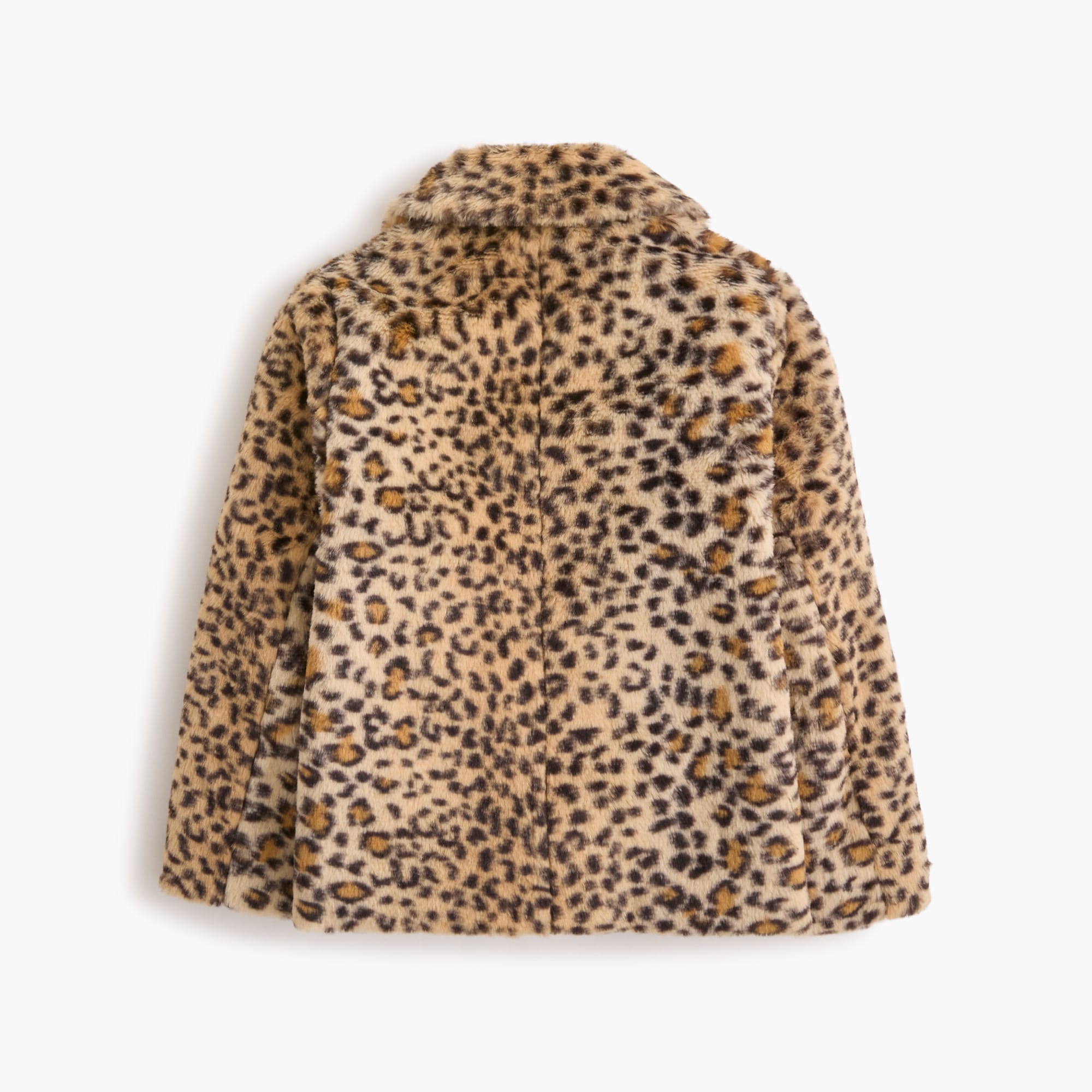 Girls' faux-fur leopard coat
