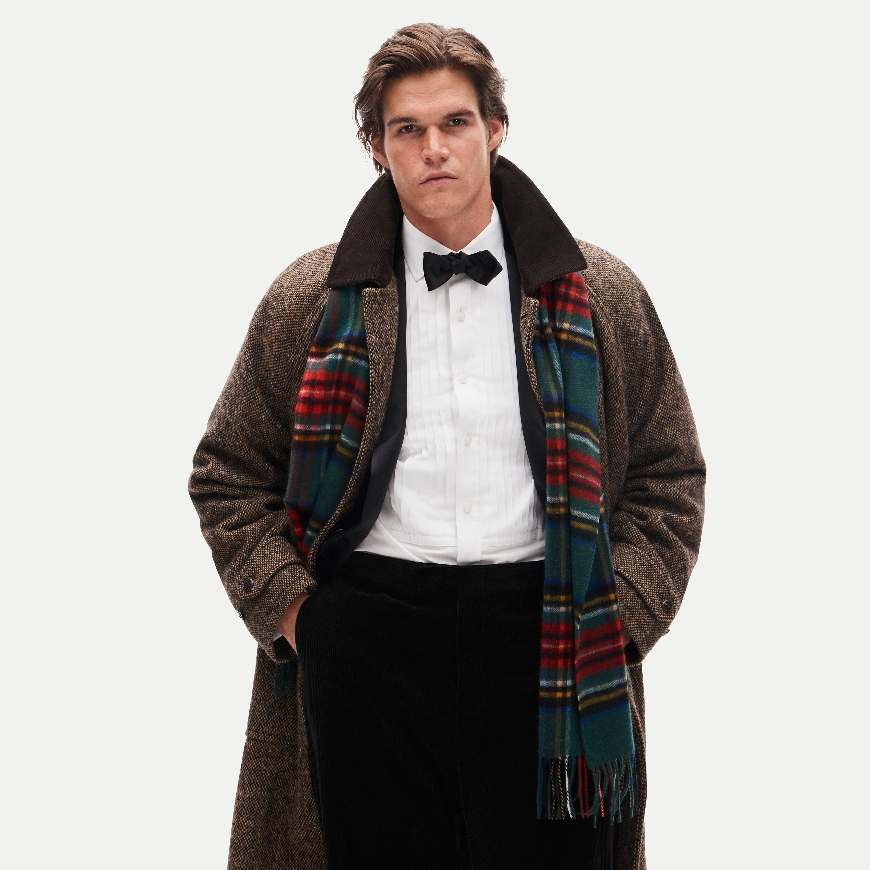 Cashmere scarf in plaid