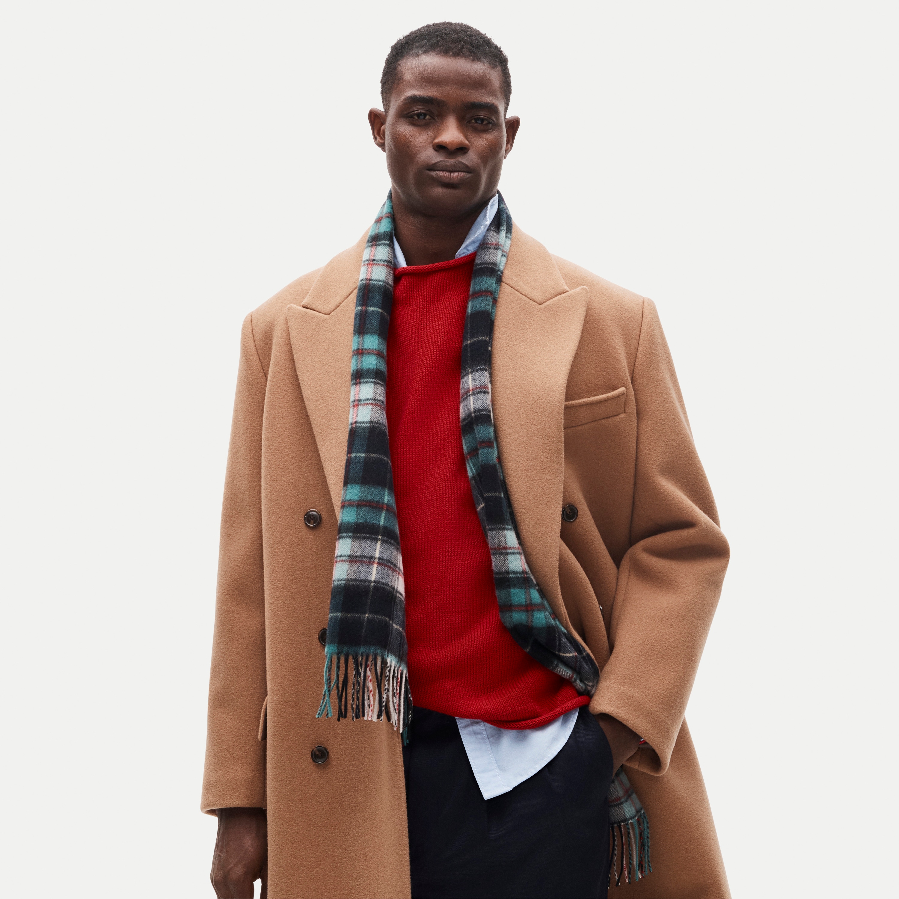 Cashmere scarf in plaid