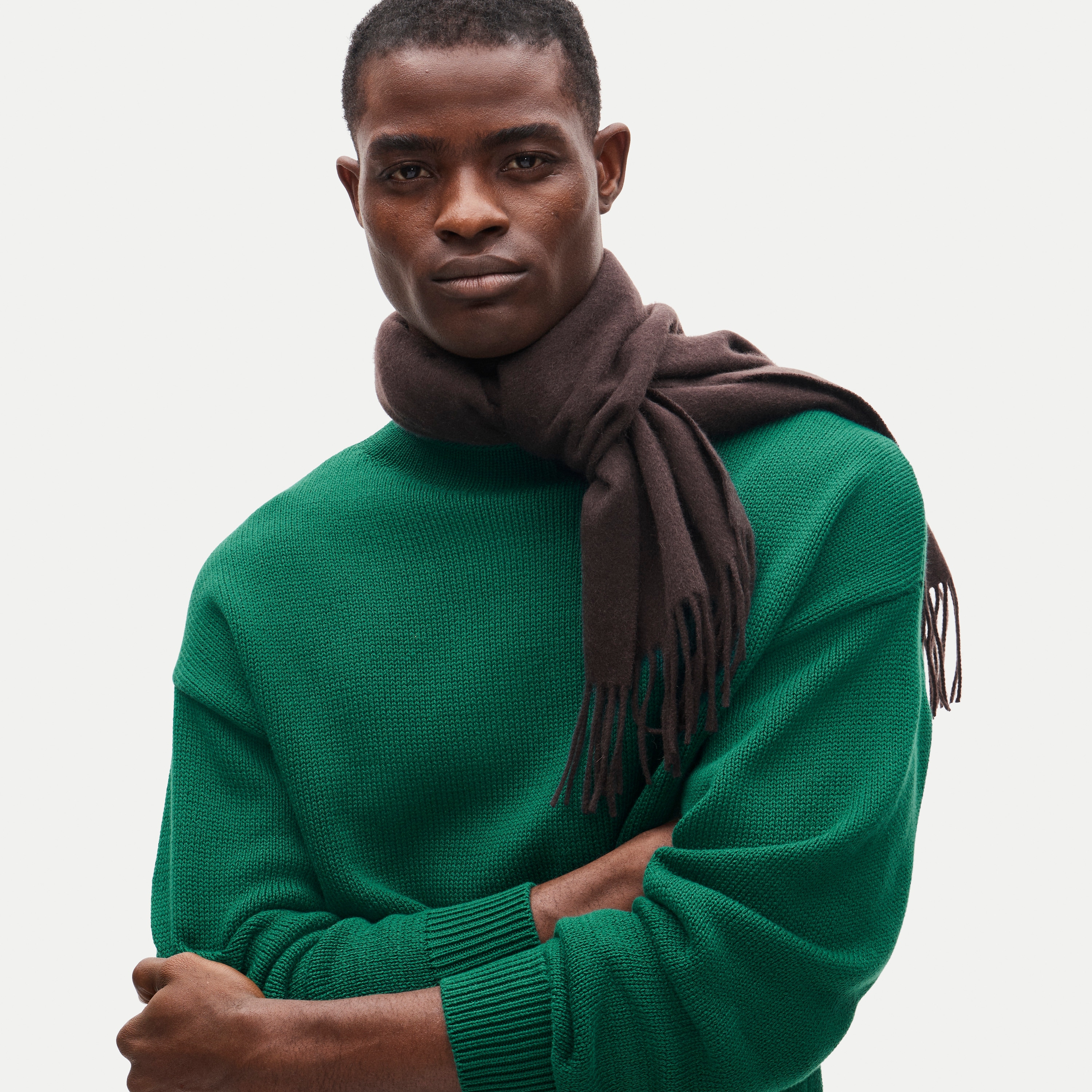 Cashmere scarf with fringe