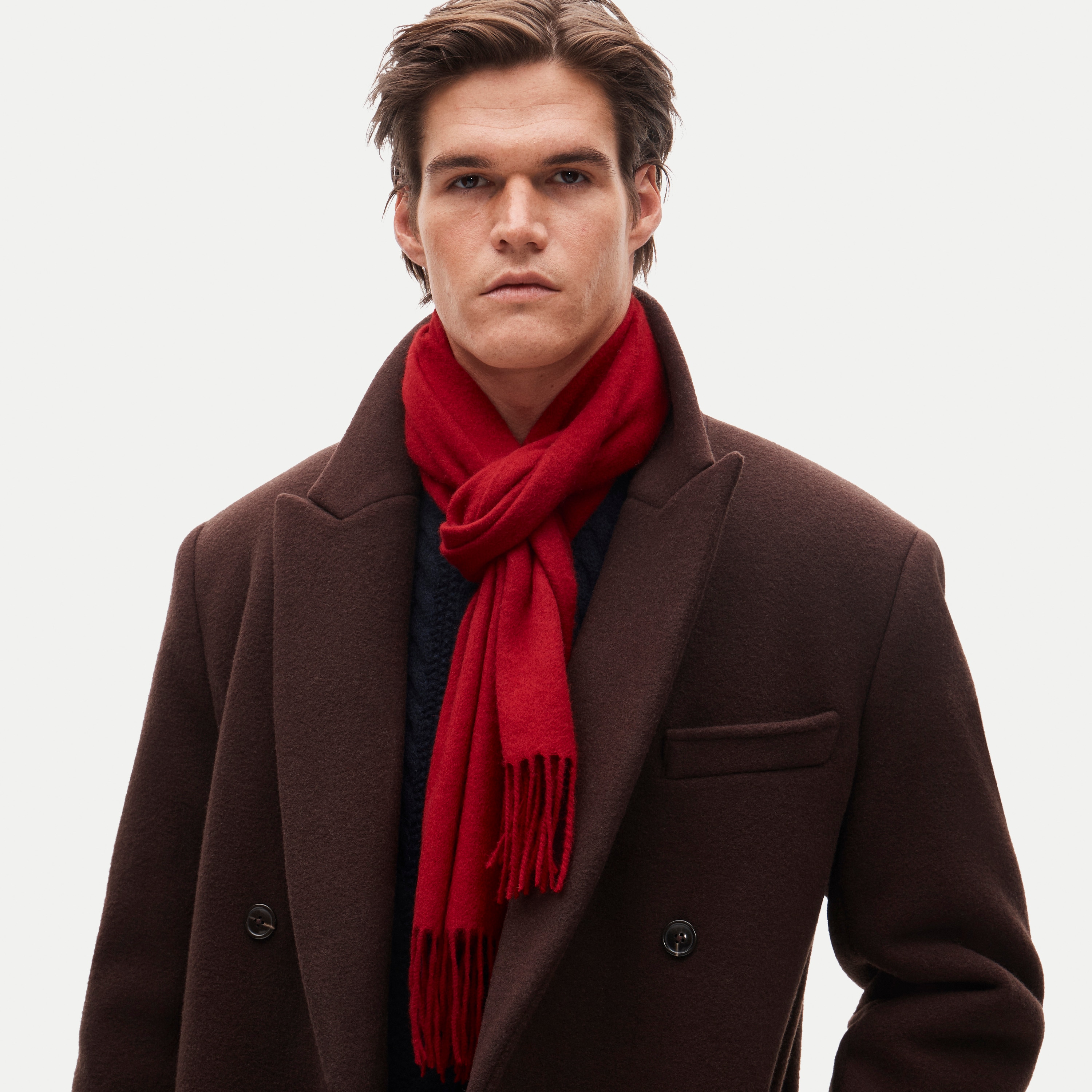 Cashmere scarf with fringe