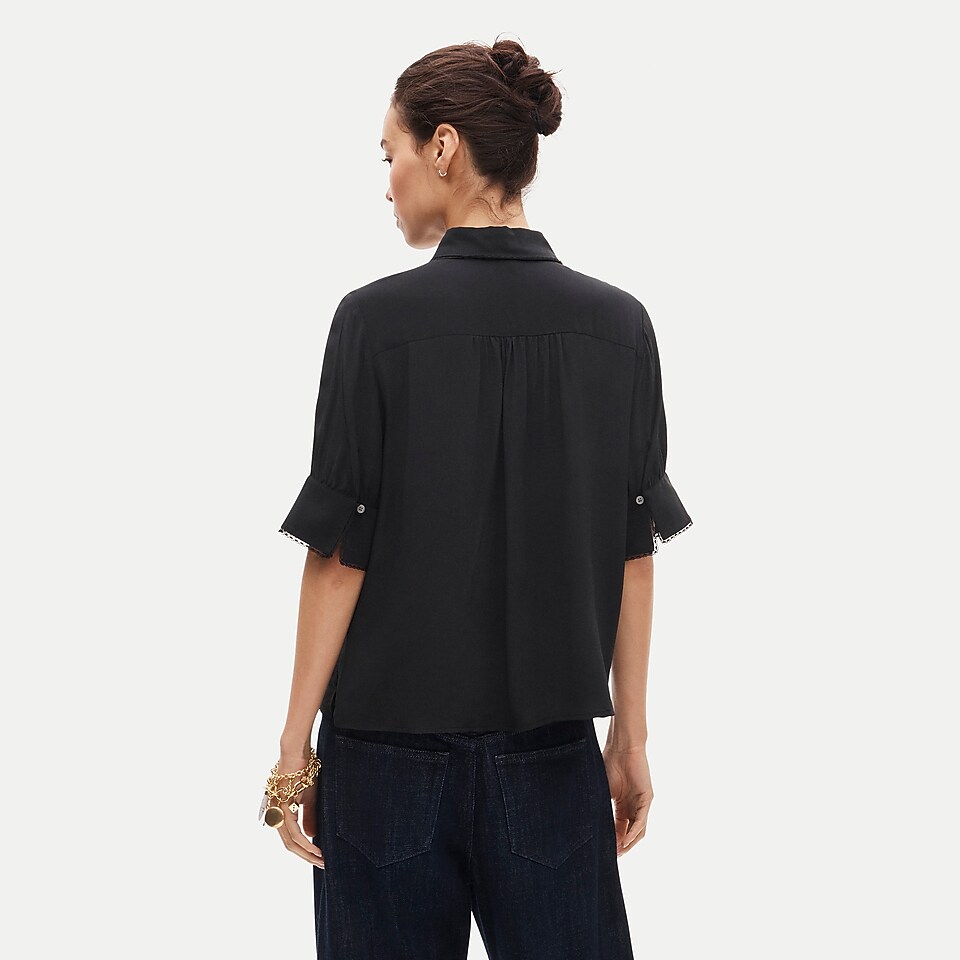 Maryam Nassir Zadeh X J.Crew Sheer Top In Silk Chiffon For Women