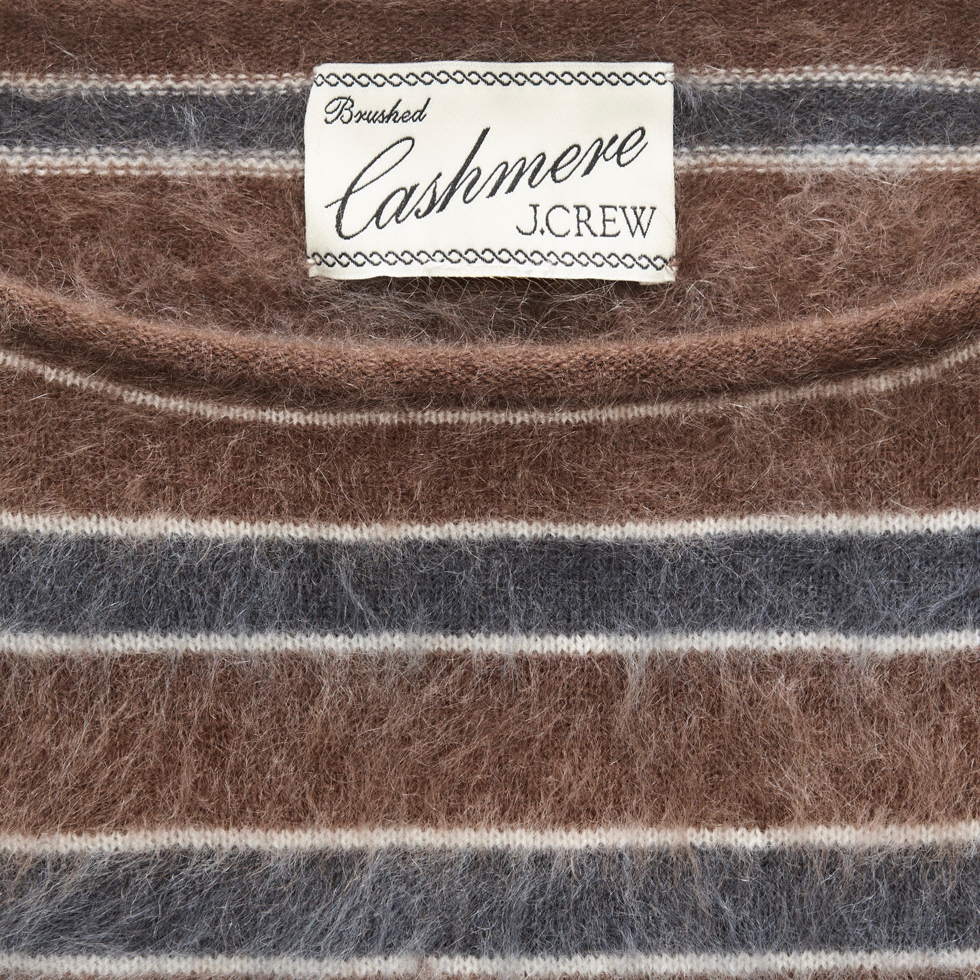 Brushed cashmere boatneck sweater in stripe