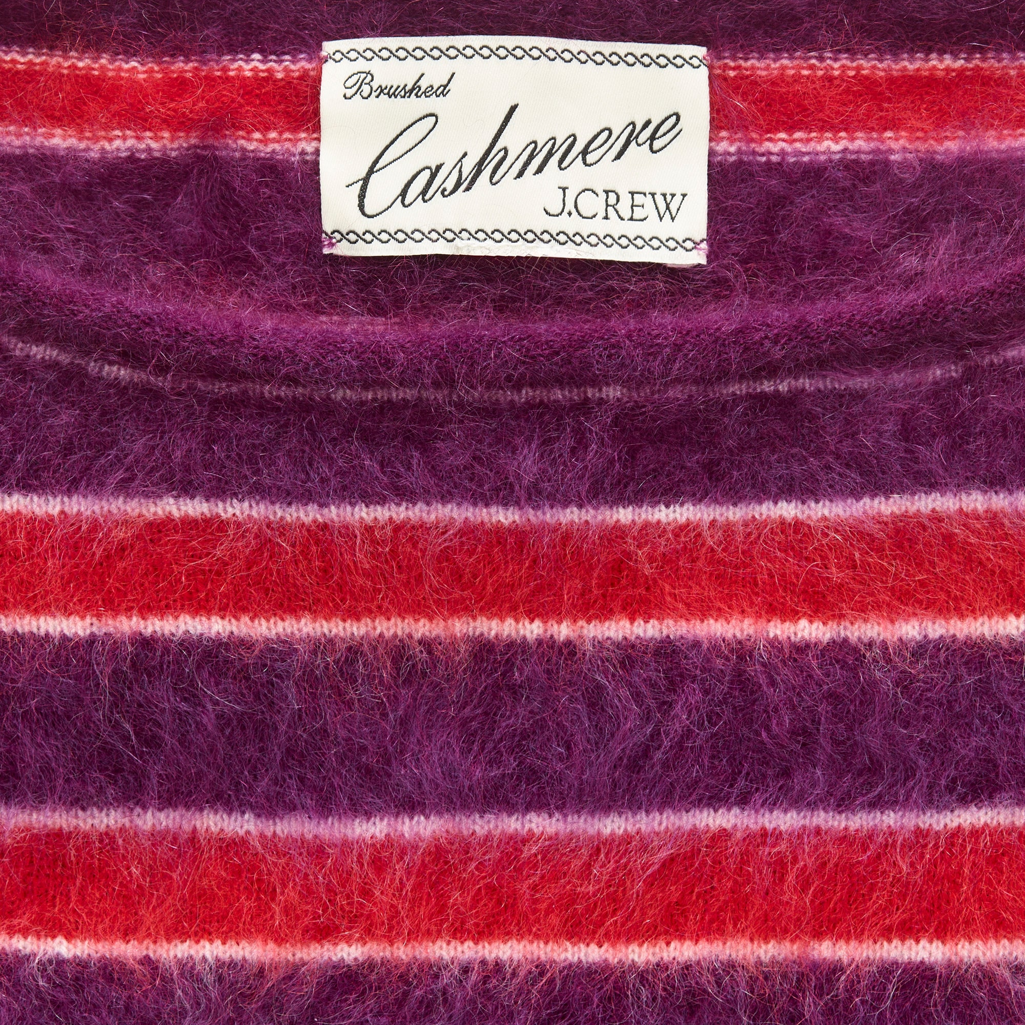 Brushed cashmere boatneck sweater in stripe