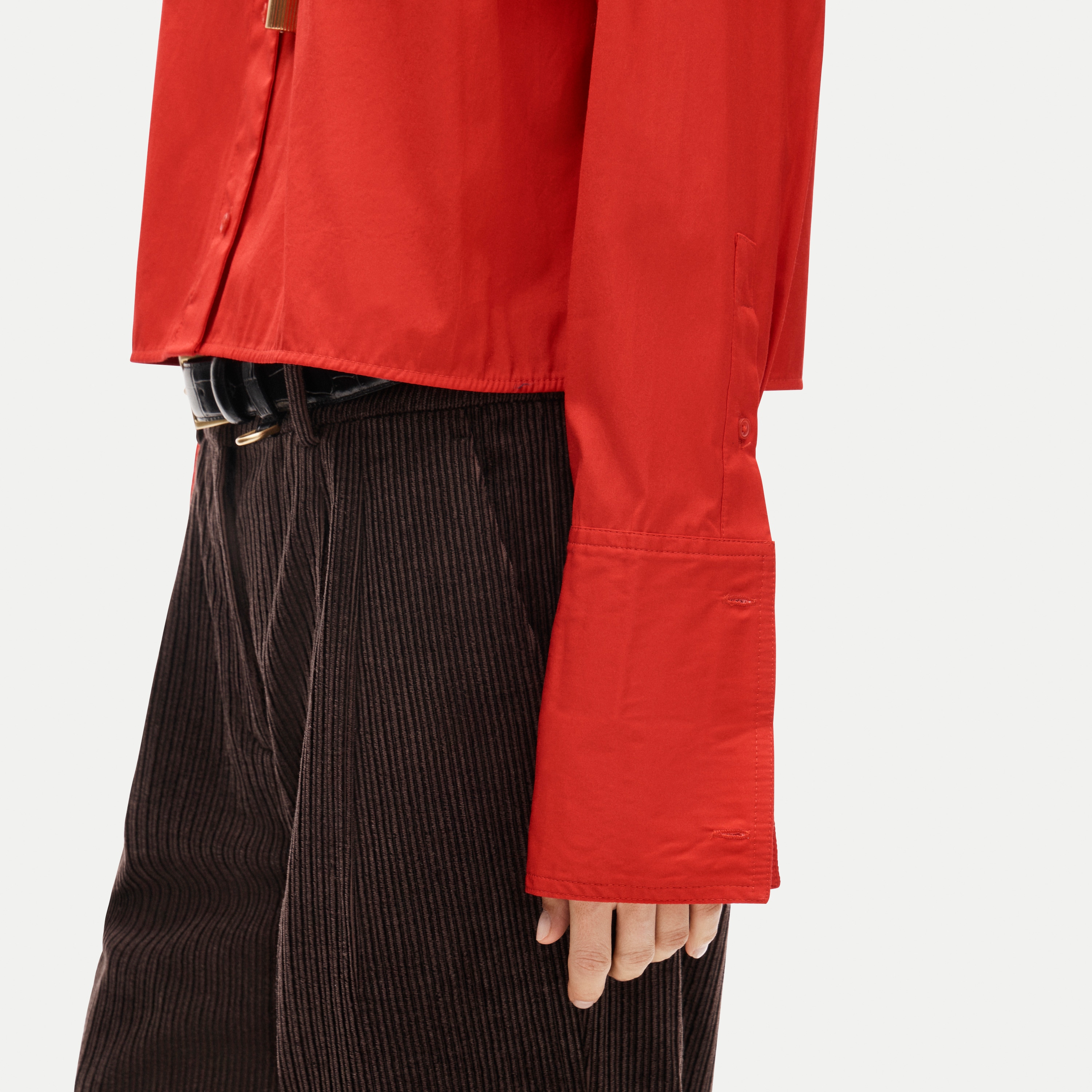 Esme cropped button-up shirt in Greenwich poplin