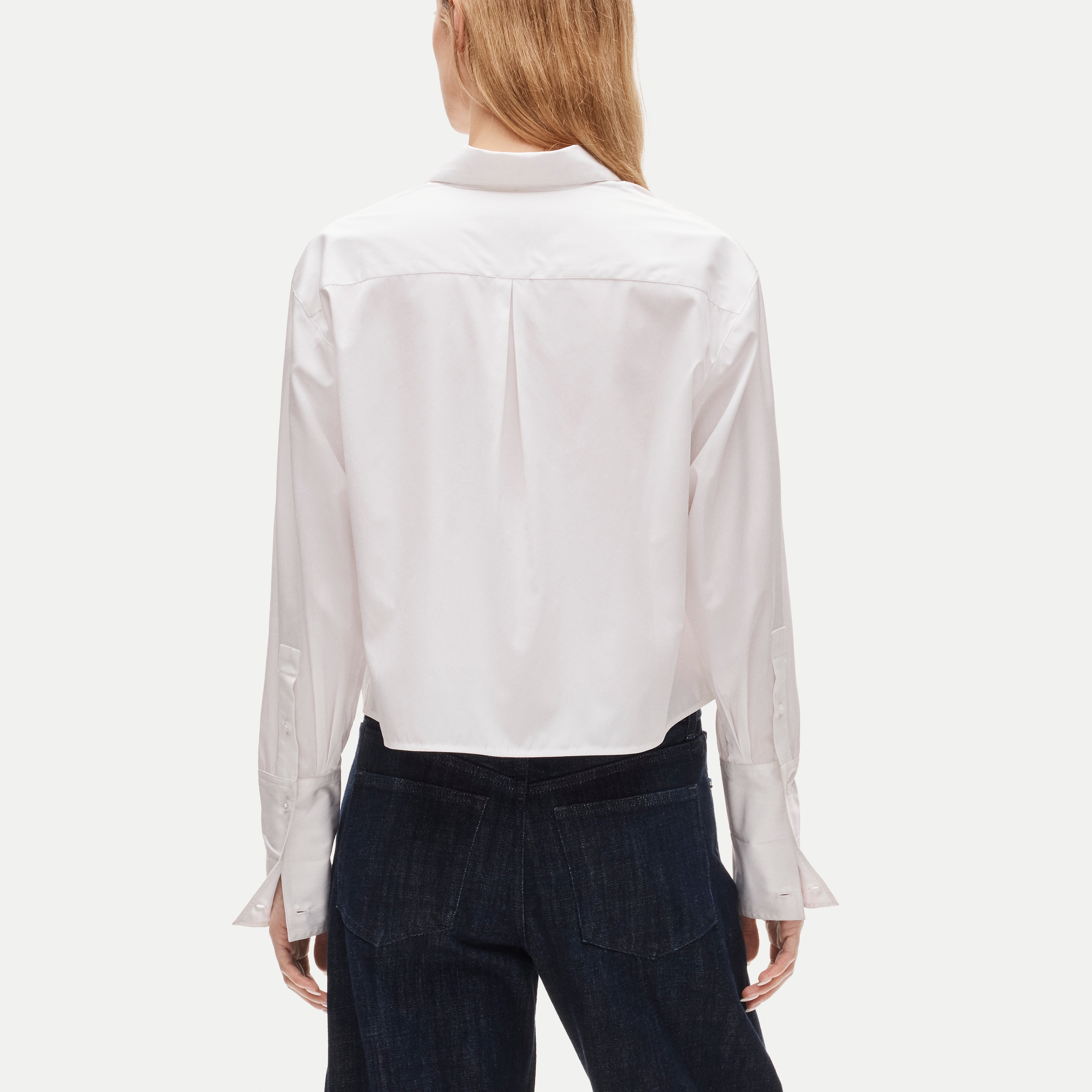 Esme cropped button-up shirt in Greenwich poplin