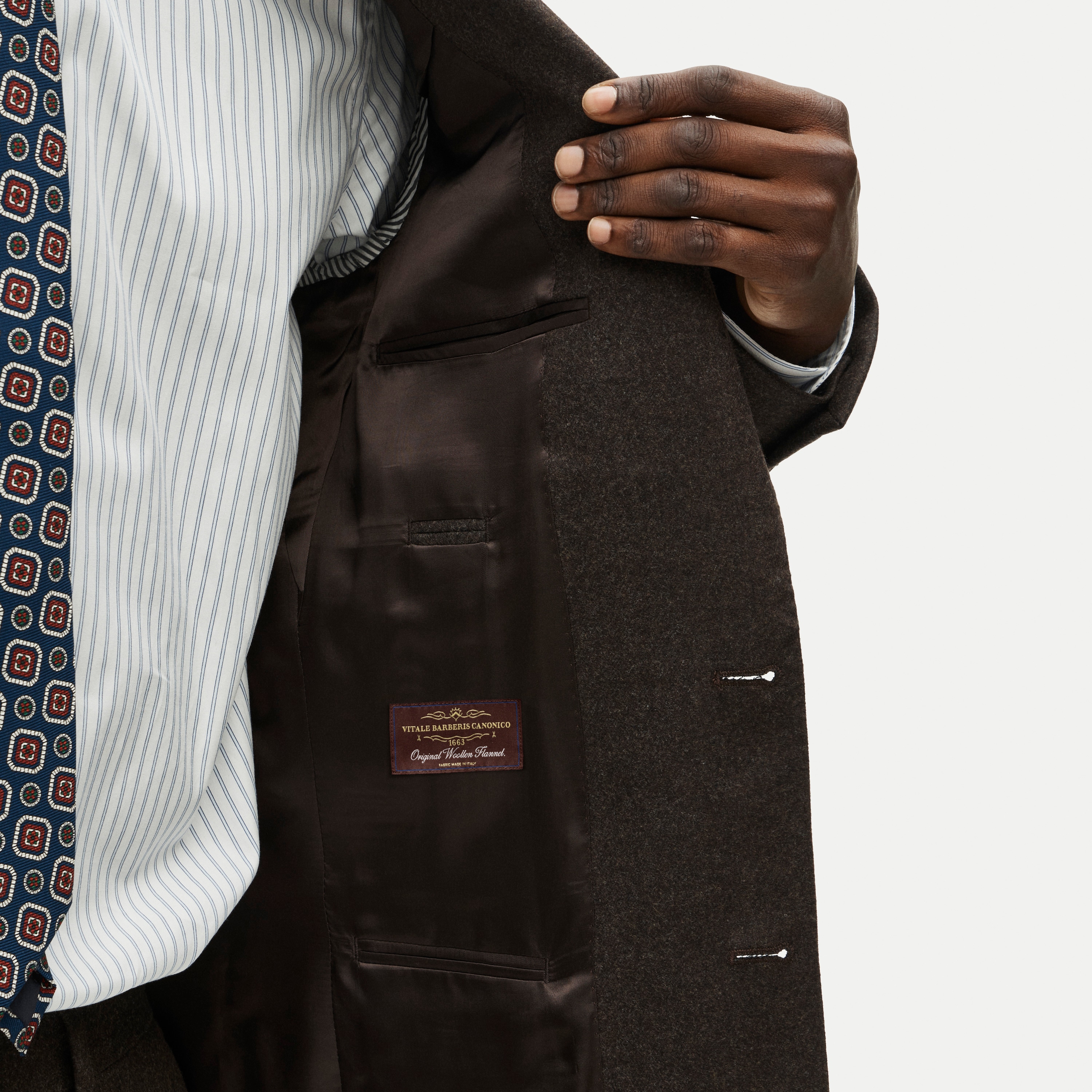 Ludlow Slim-fit suit jacket in Italian wool flannel