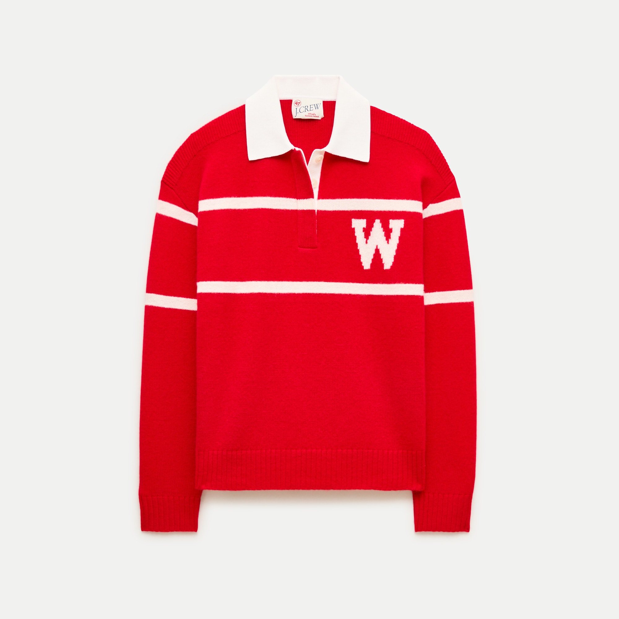 '47 x J.Crew vintage wool University of Wisconsin rugby