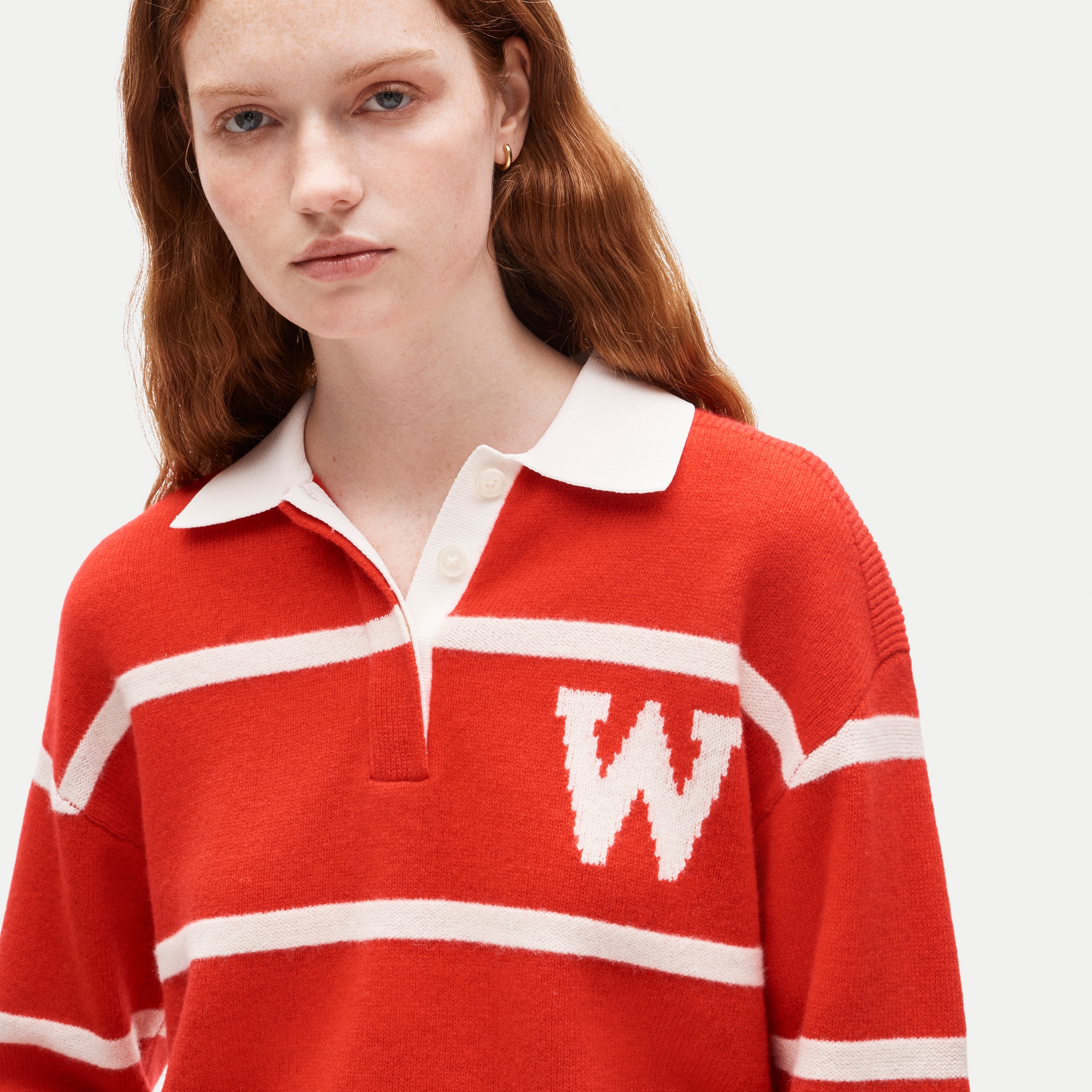 '47 x J.Crew vintage wool University of Wisconsin rugby